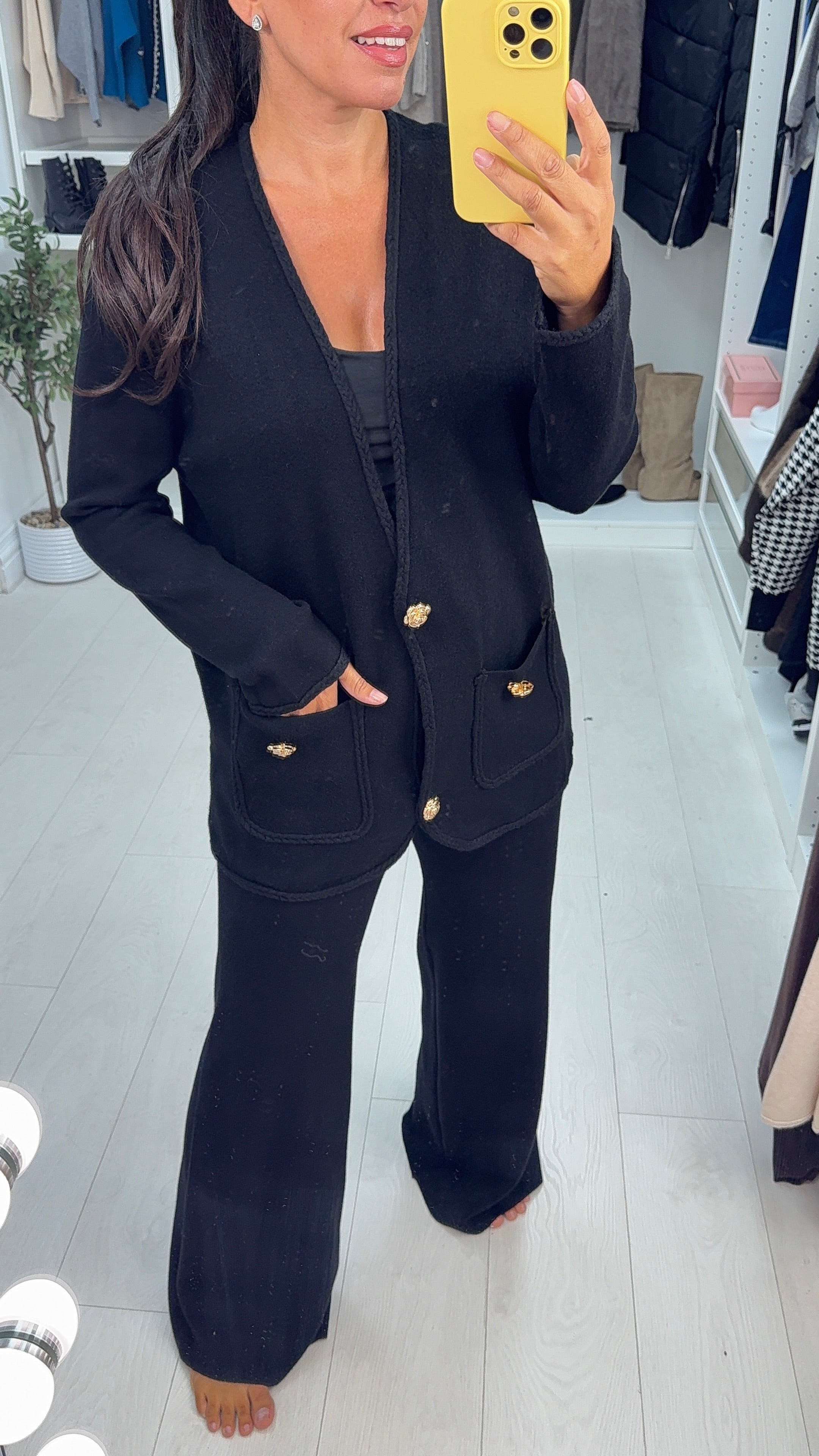 Henrietta Plain Tie Waist Cardigan Loungewear Set