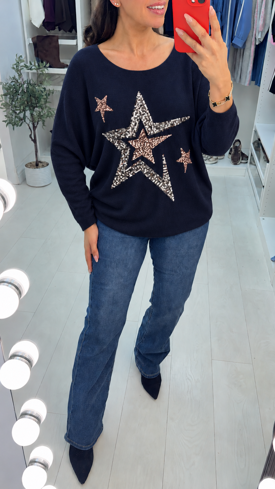 Nala Sequin Star Embellished Jumper