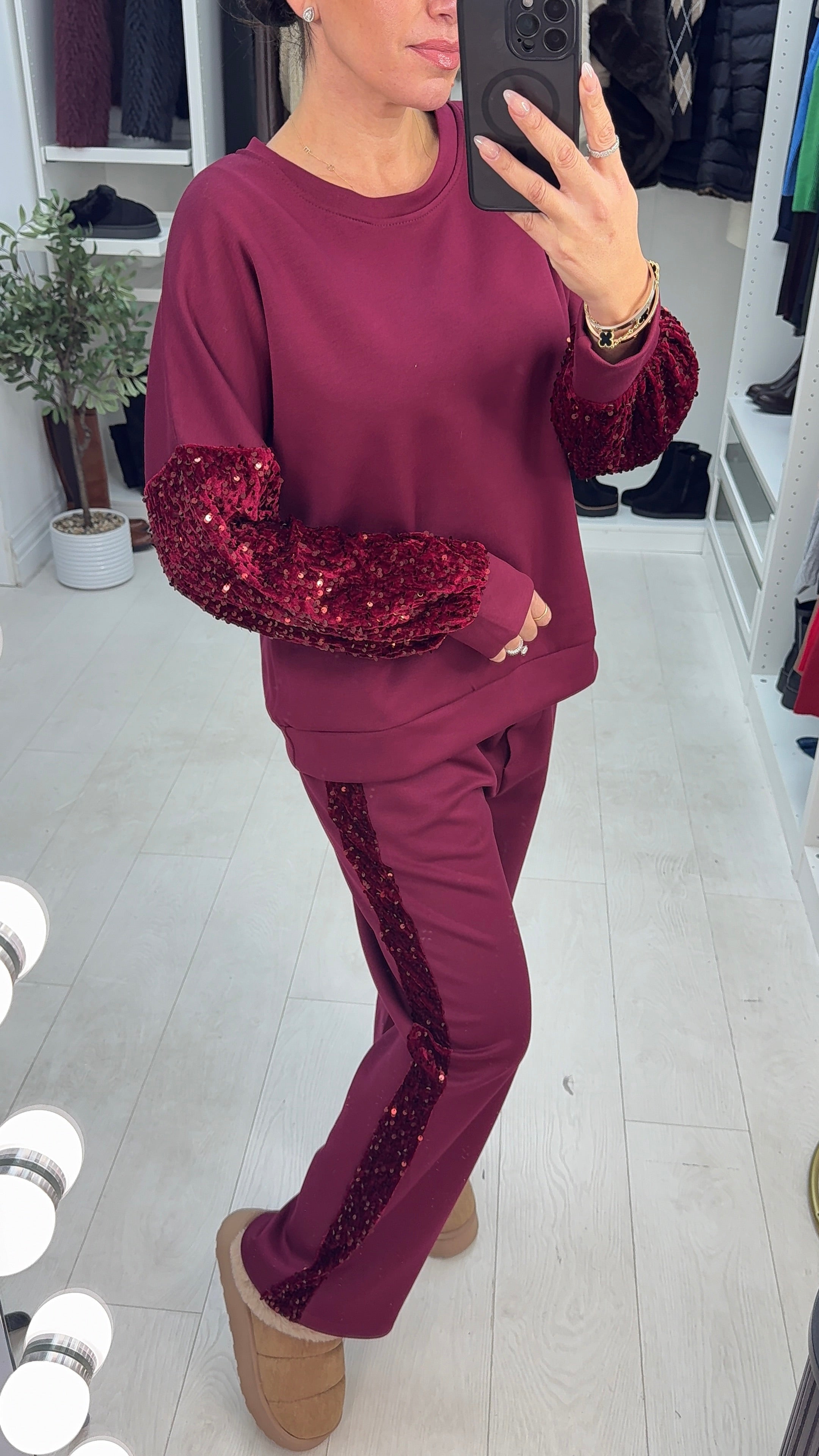 Tarin Sequin Detail Loungewear Set