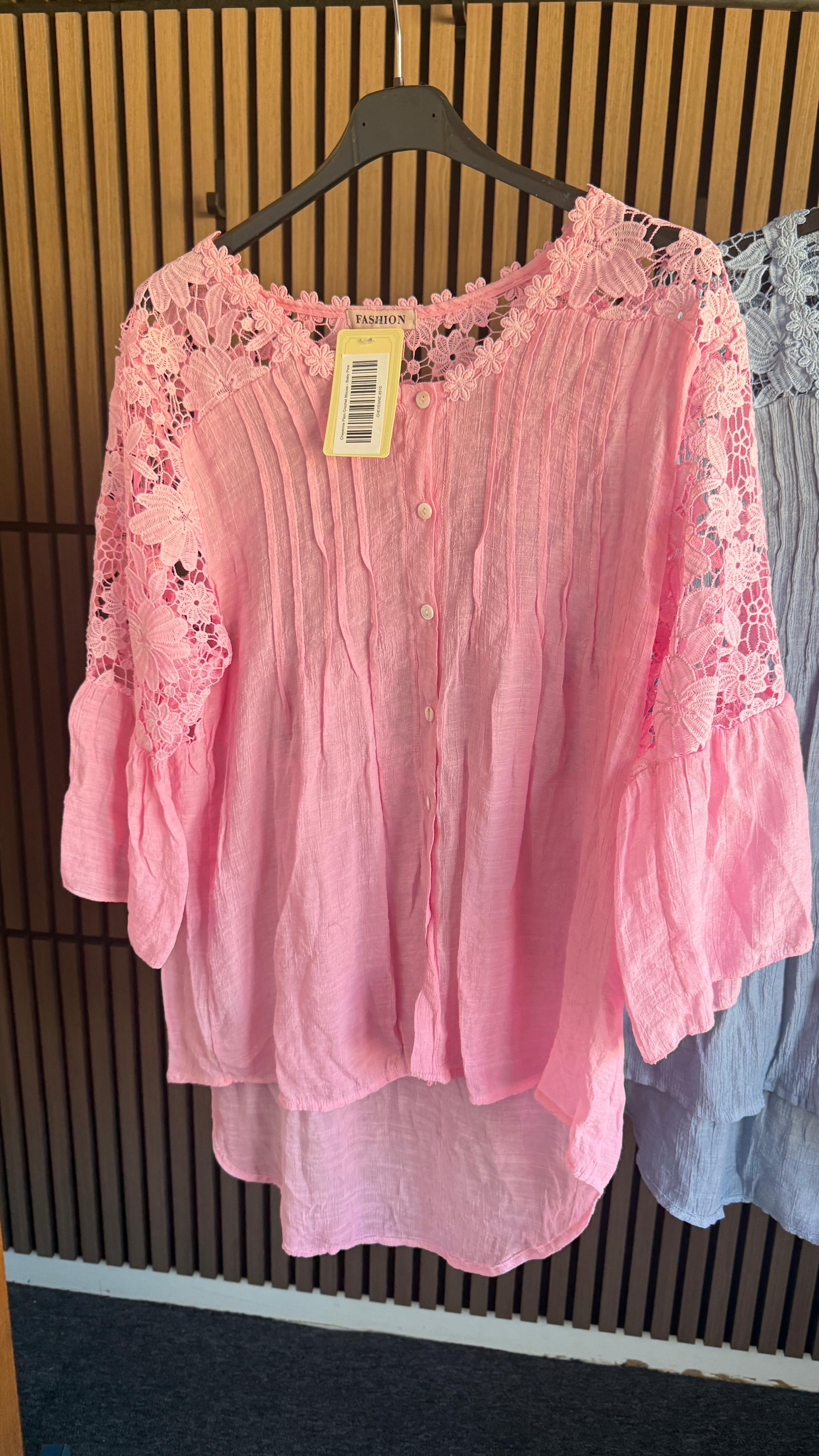 Cheyenne Plain Crochet Blouse