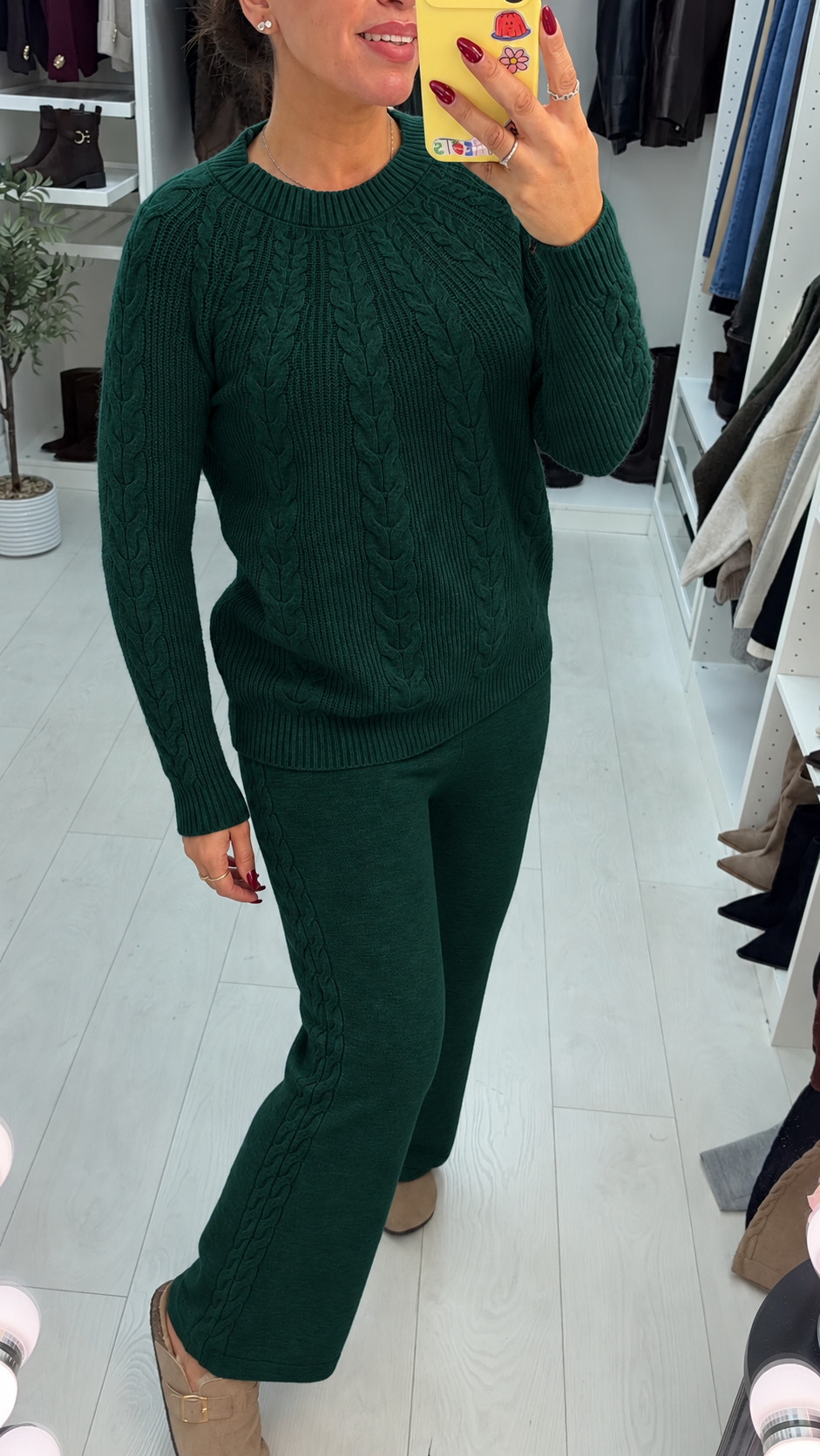 Cameron Plain Cable Knit Loungewear Set