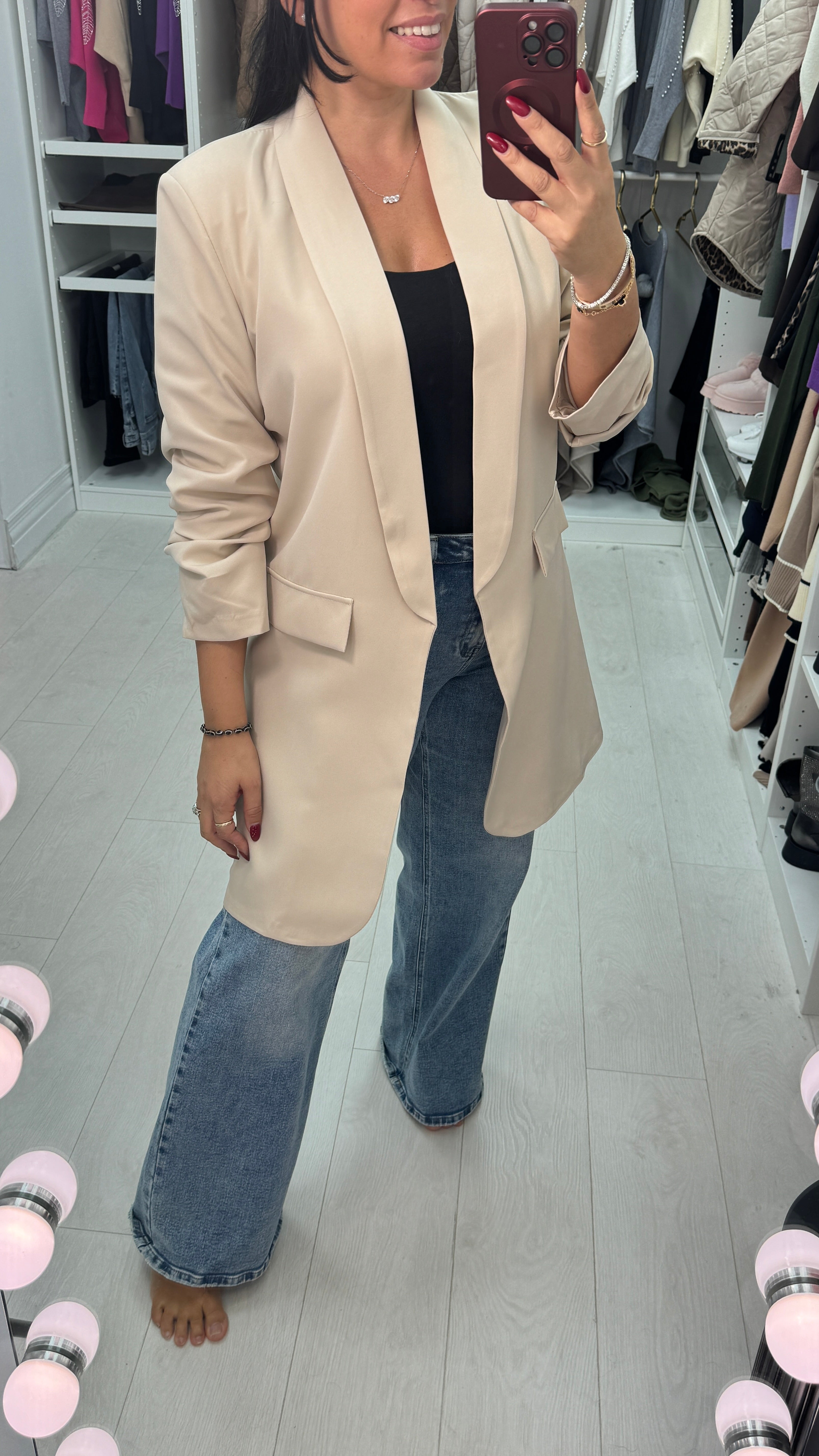 Philippa Runched Sleeve Blazer