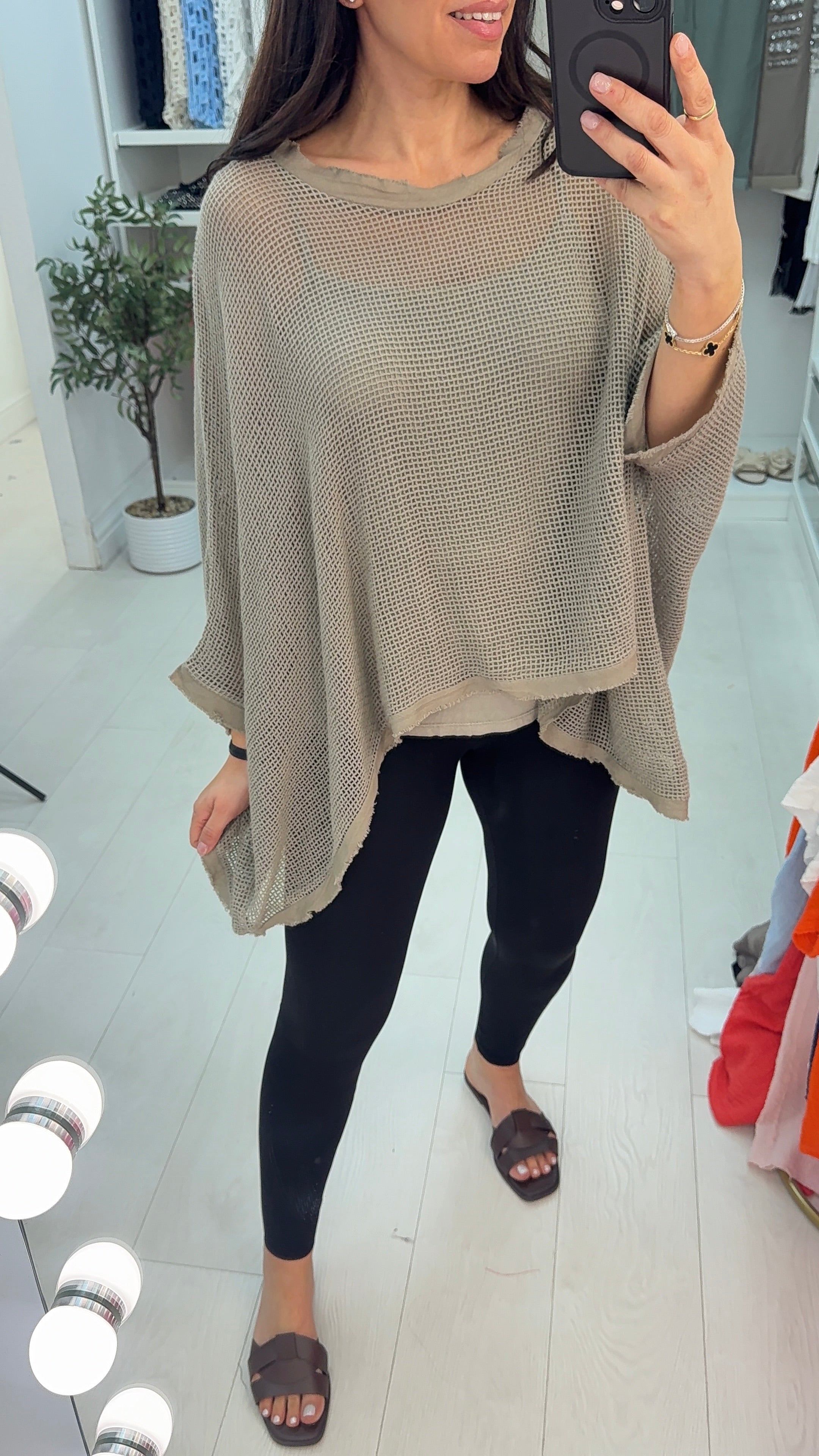 Lillianna Plain 2 Piece Distressed Hem Loose Fit Top