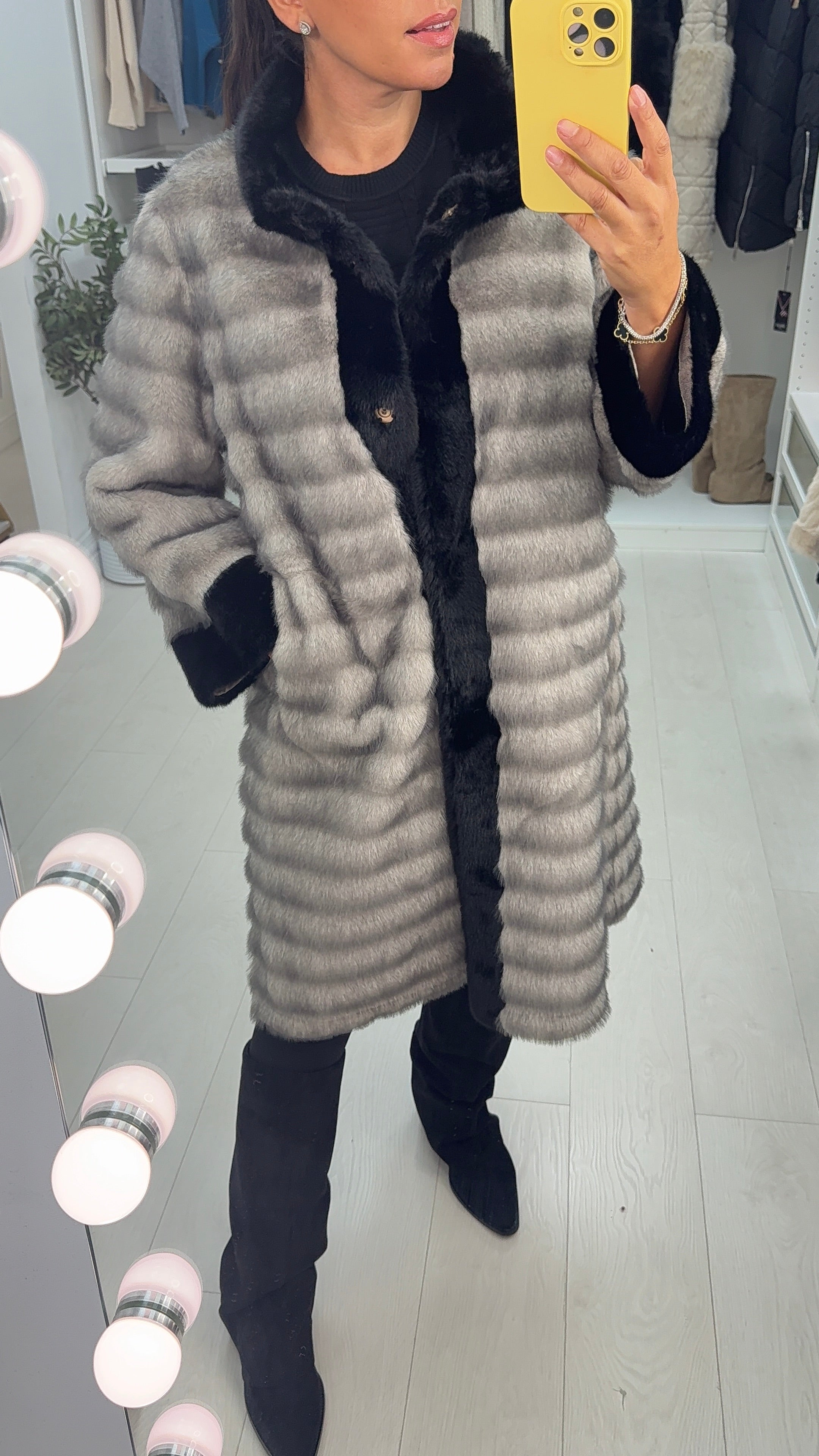 Raquella Faux Fur Longline Coat