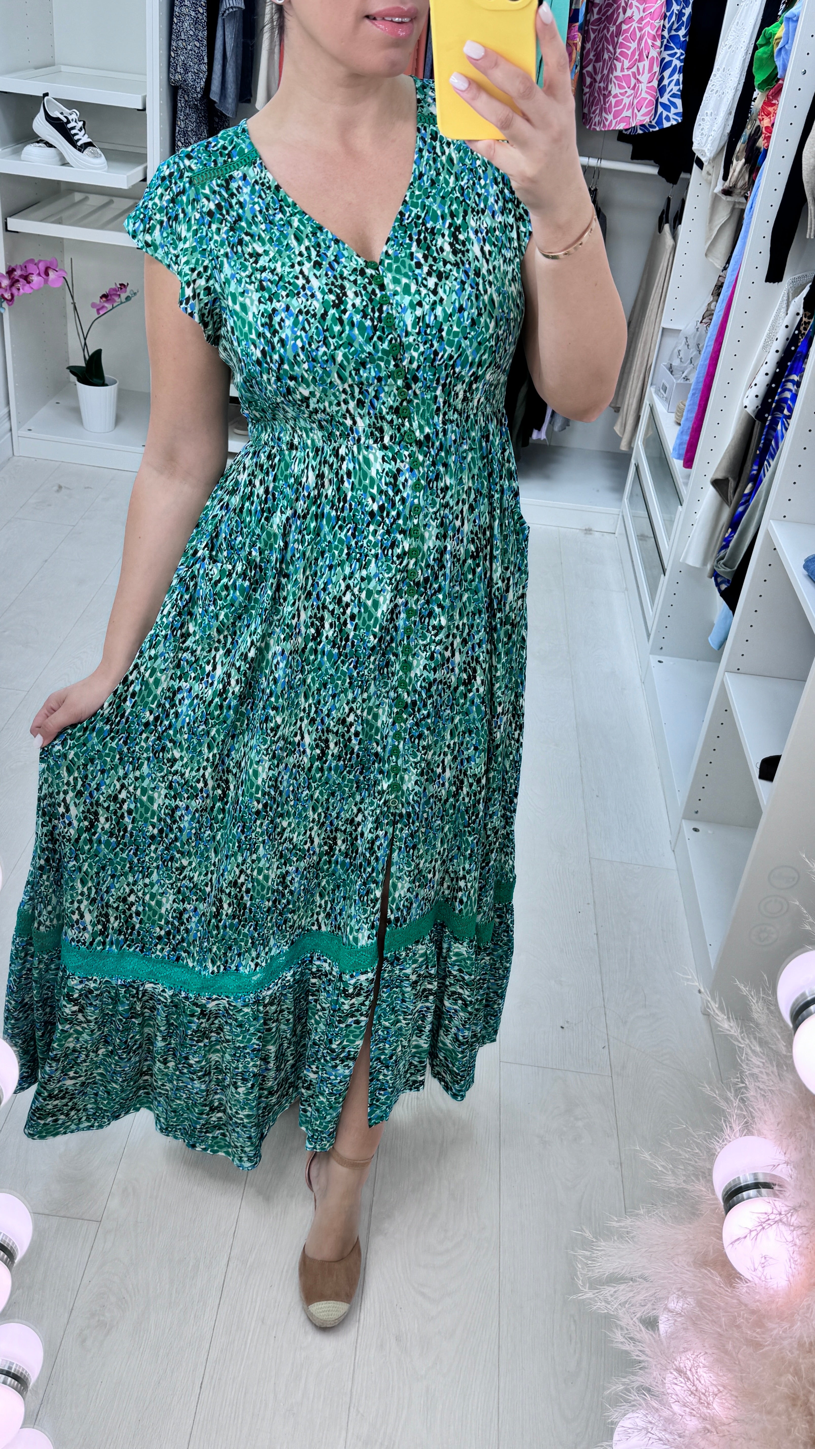 Diamond Leopard Print Maxi Dress