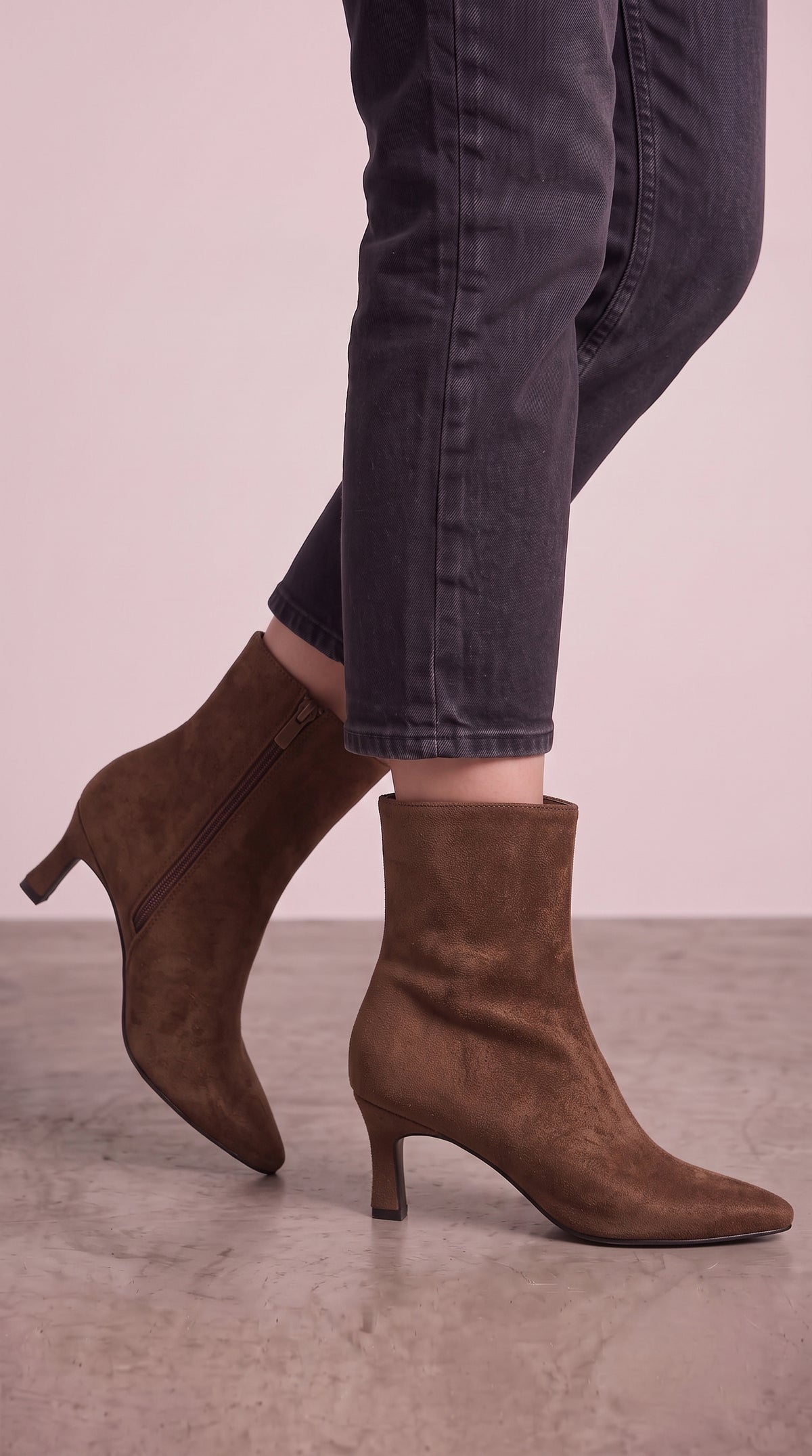 Tillie Faux Suede Pointed Heeled Boots