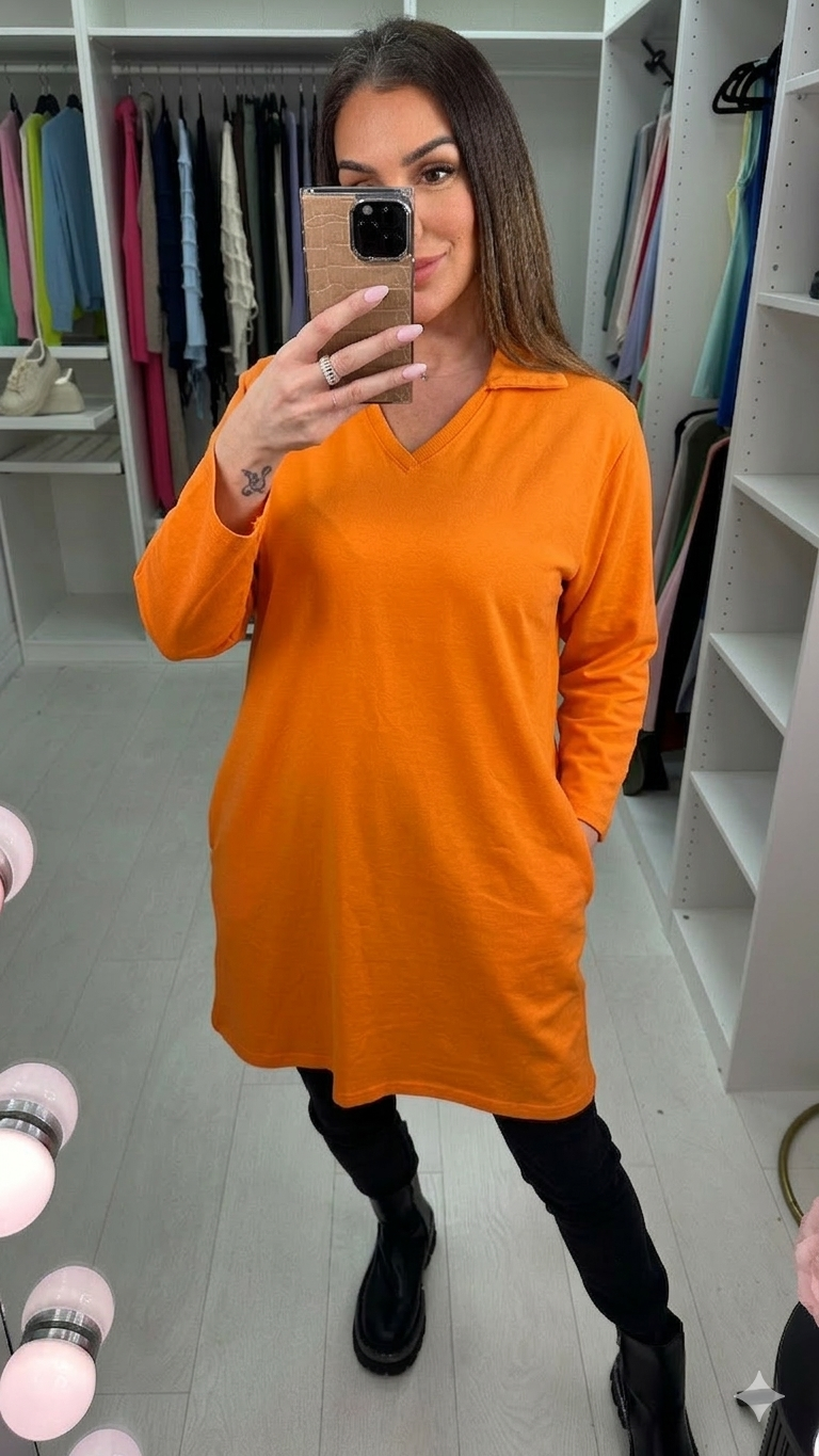 Flora Ribbed Detail Longline Sweatshirt