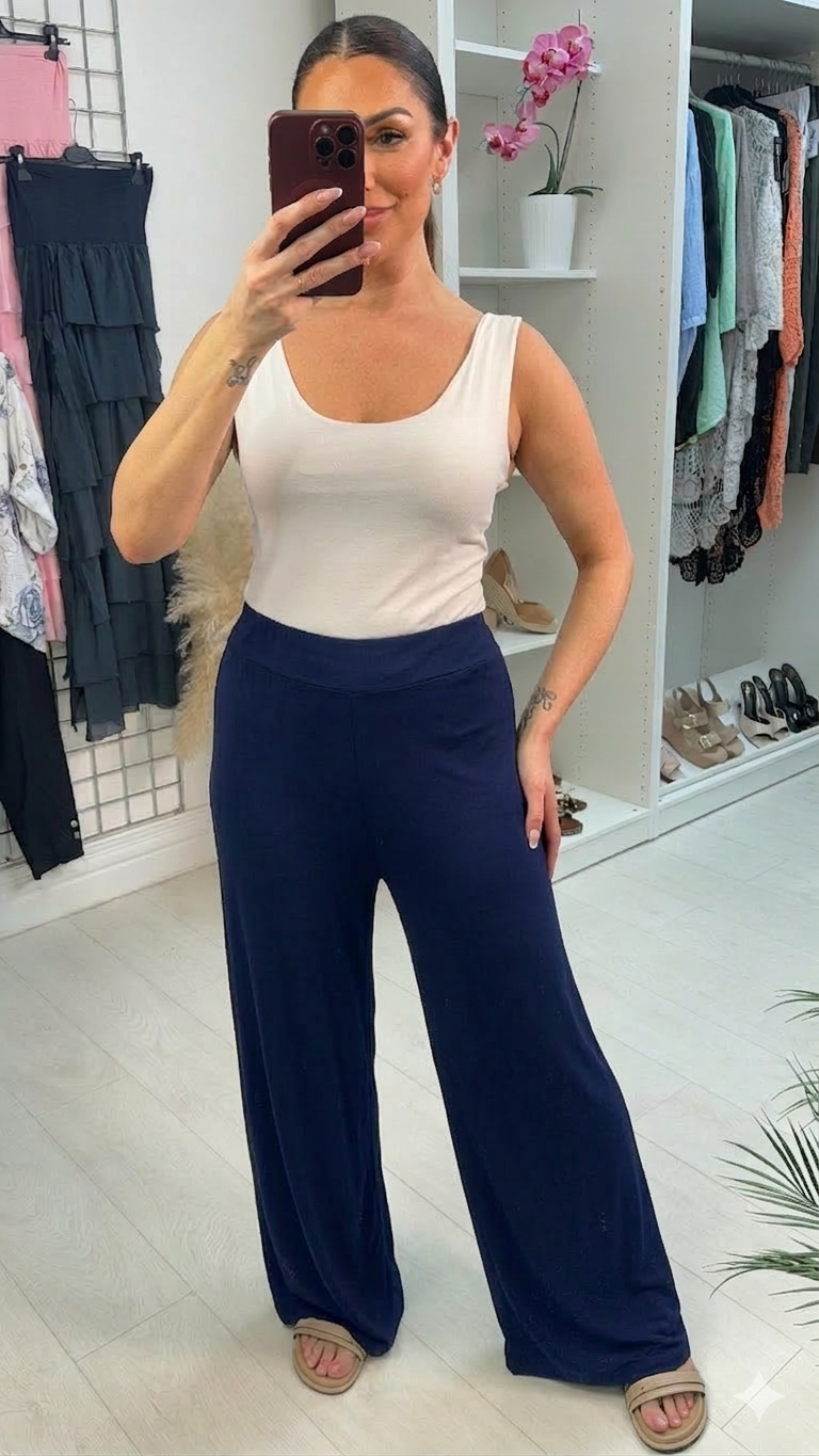 Prisha Plain Wide Leg Trousers