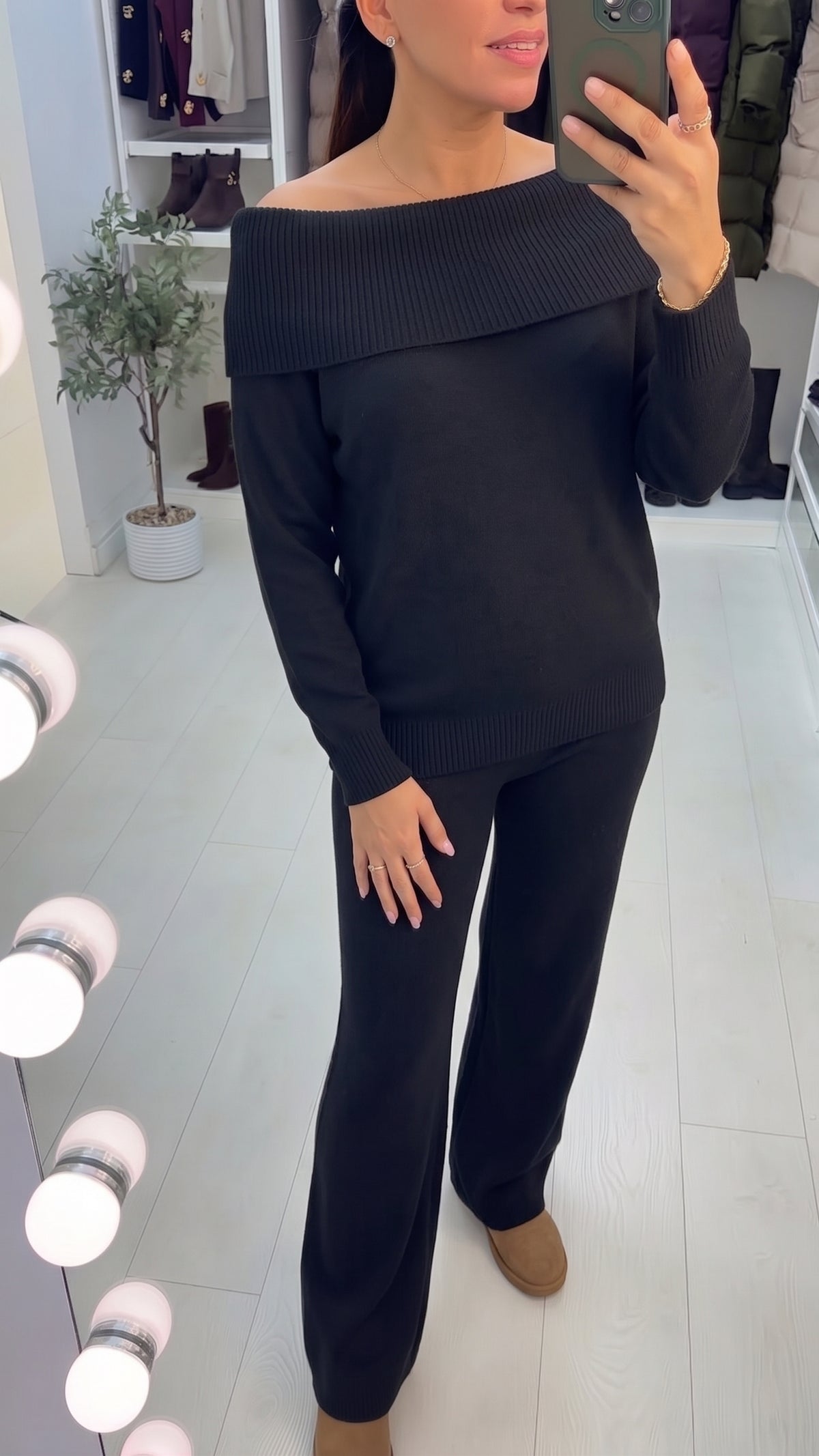 Bexley Plain Cowl Neck Loungewear Set