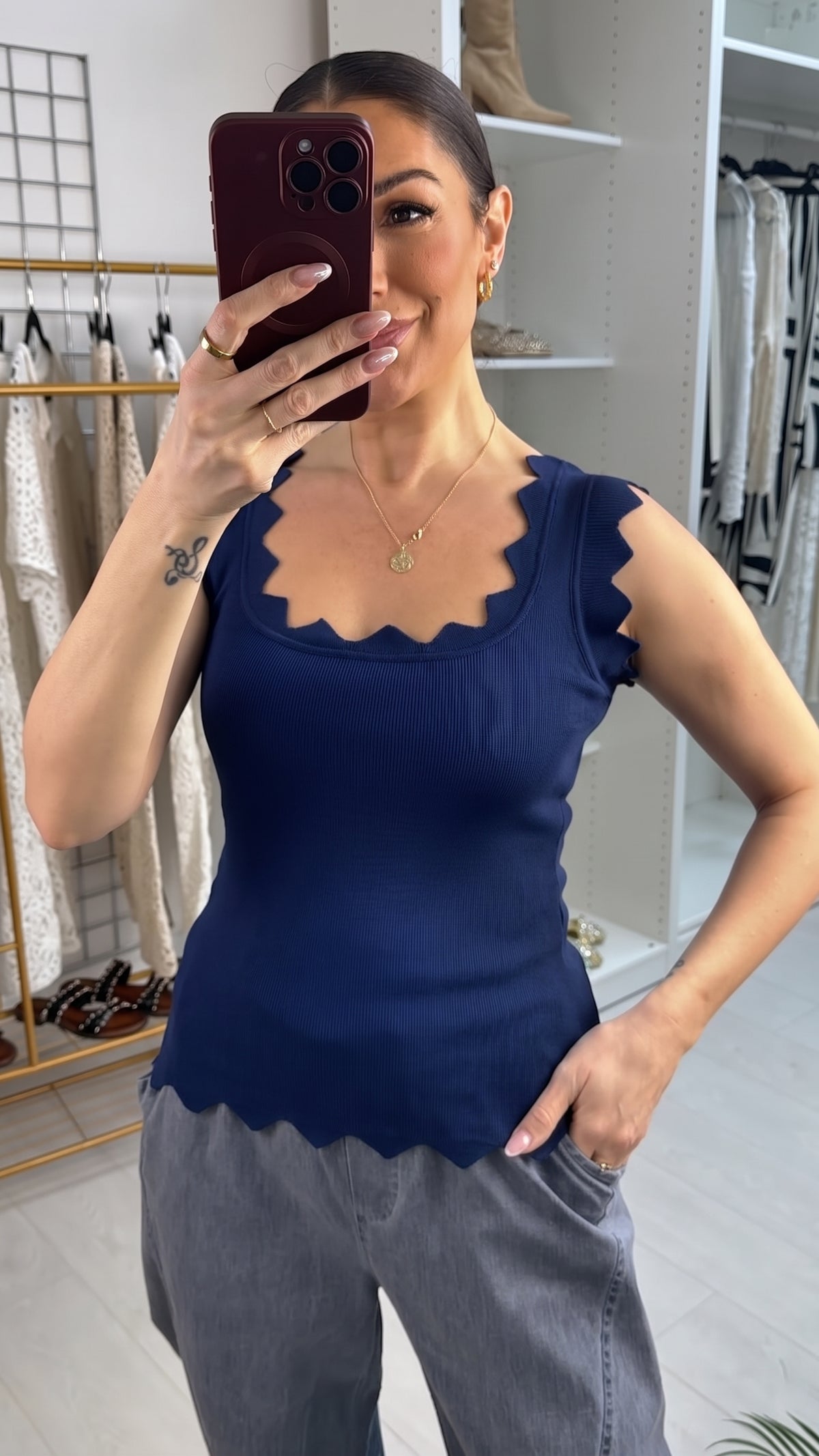 Lyndsey Zig Zag Trim Vest