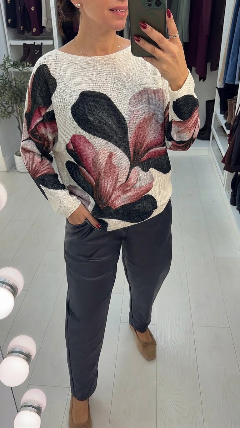 Zariah Floral Print Batwing Top