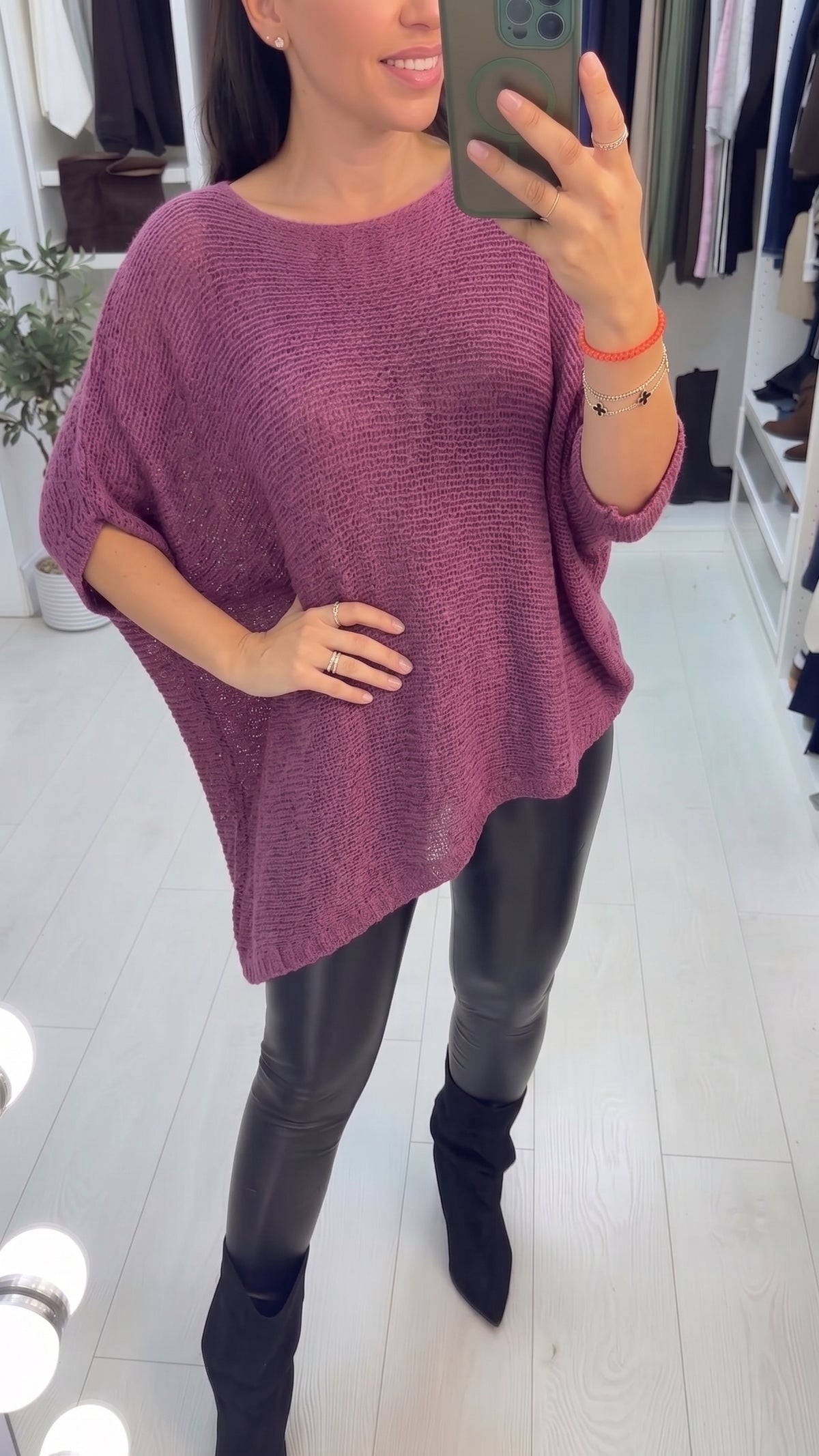 Cady Plain Chunky Knit Asymmetric Jumper