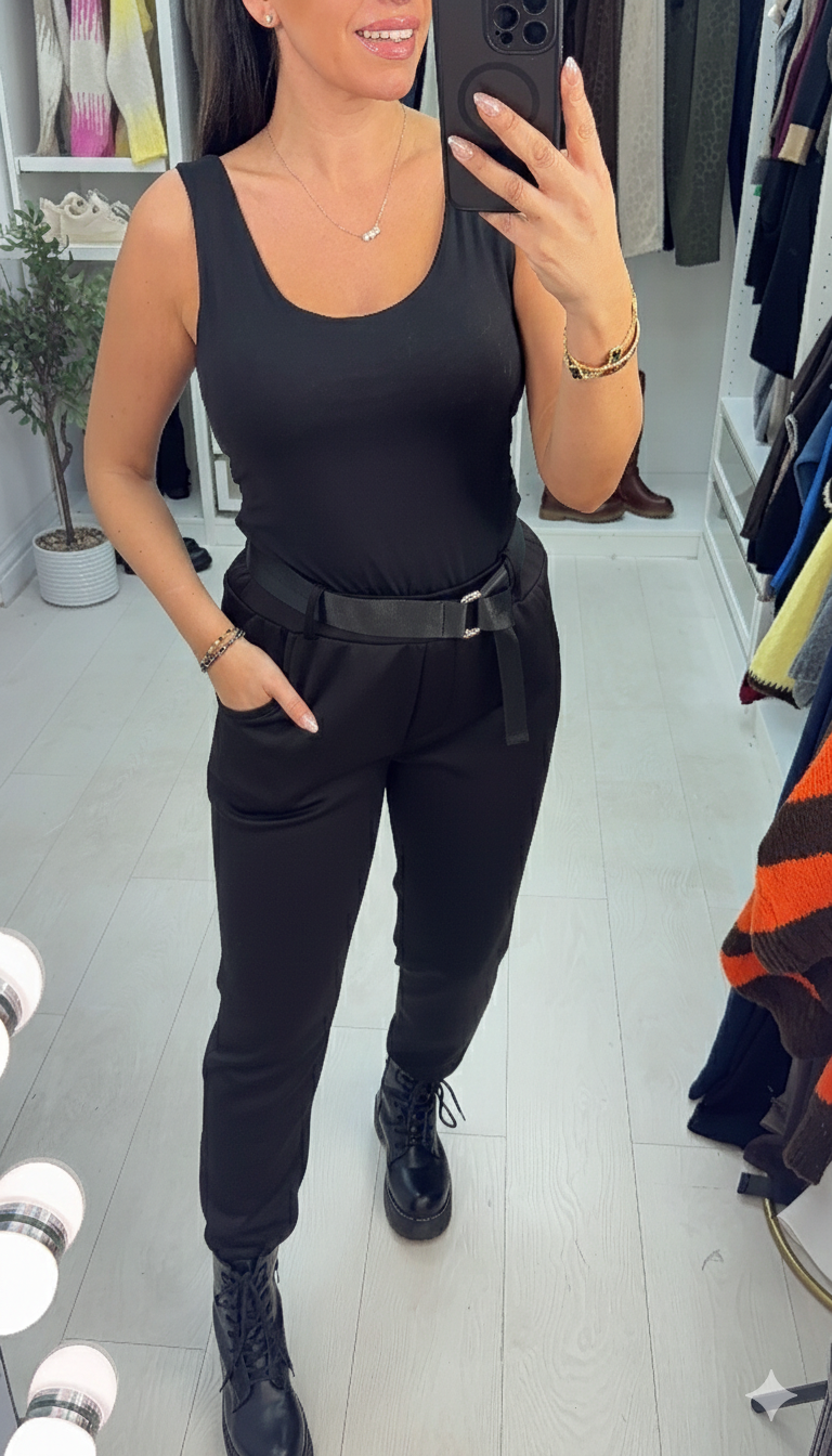 Tracy Elasticated Waist Belted Trousers