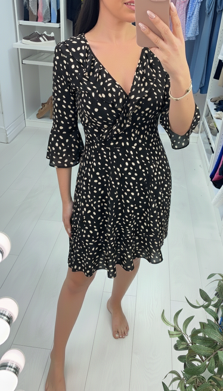 Aero Polka Dot Ruffle Dress