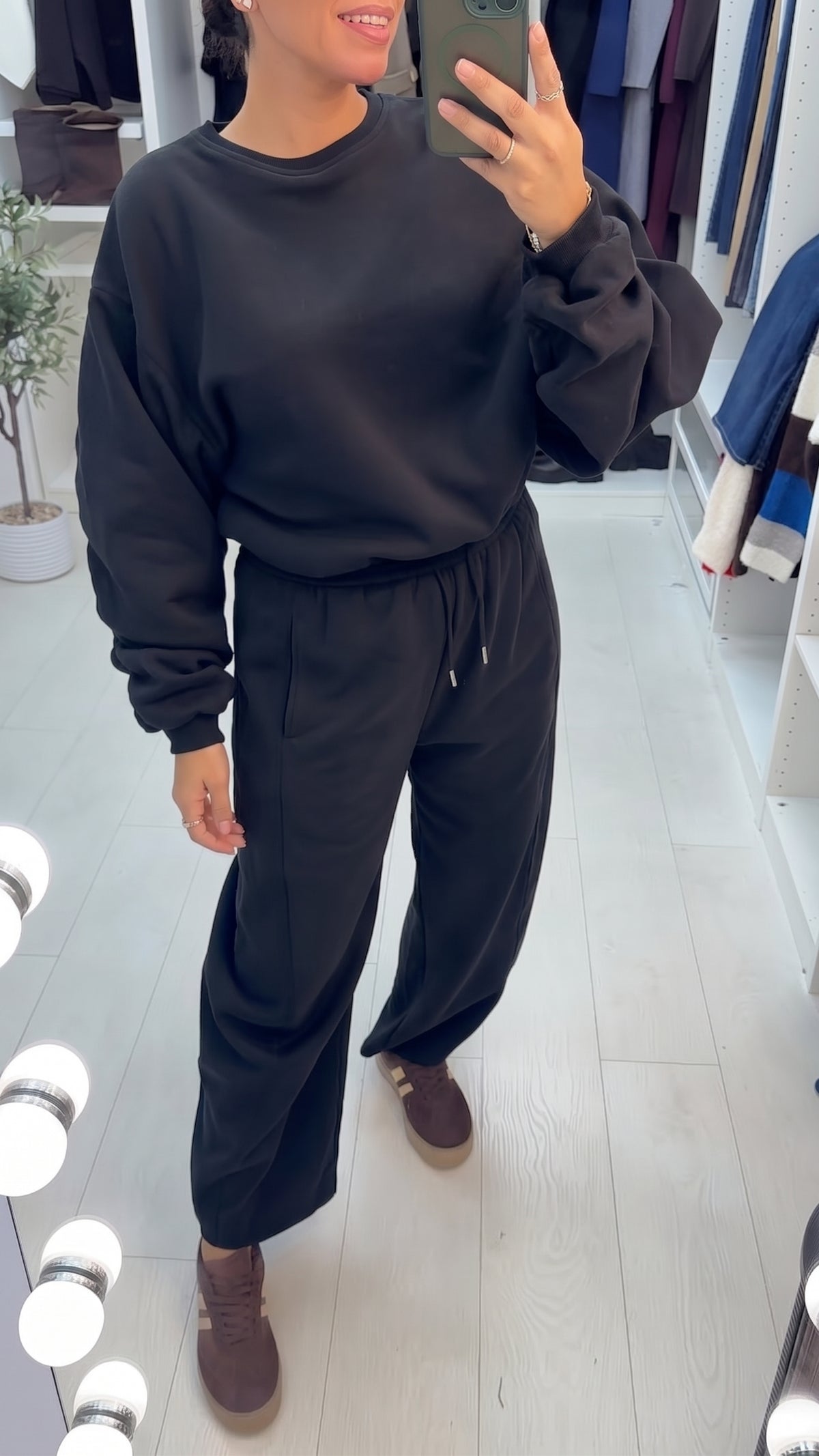 Omara Plain Wide Leg Loungewear Set