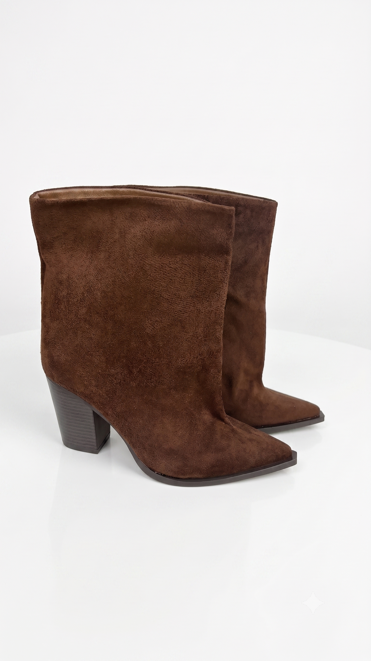 Amie Faux Suede Pointed Heeled Boots