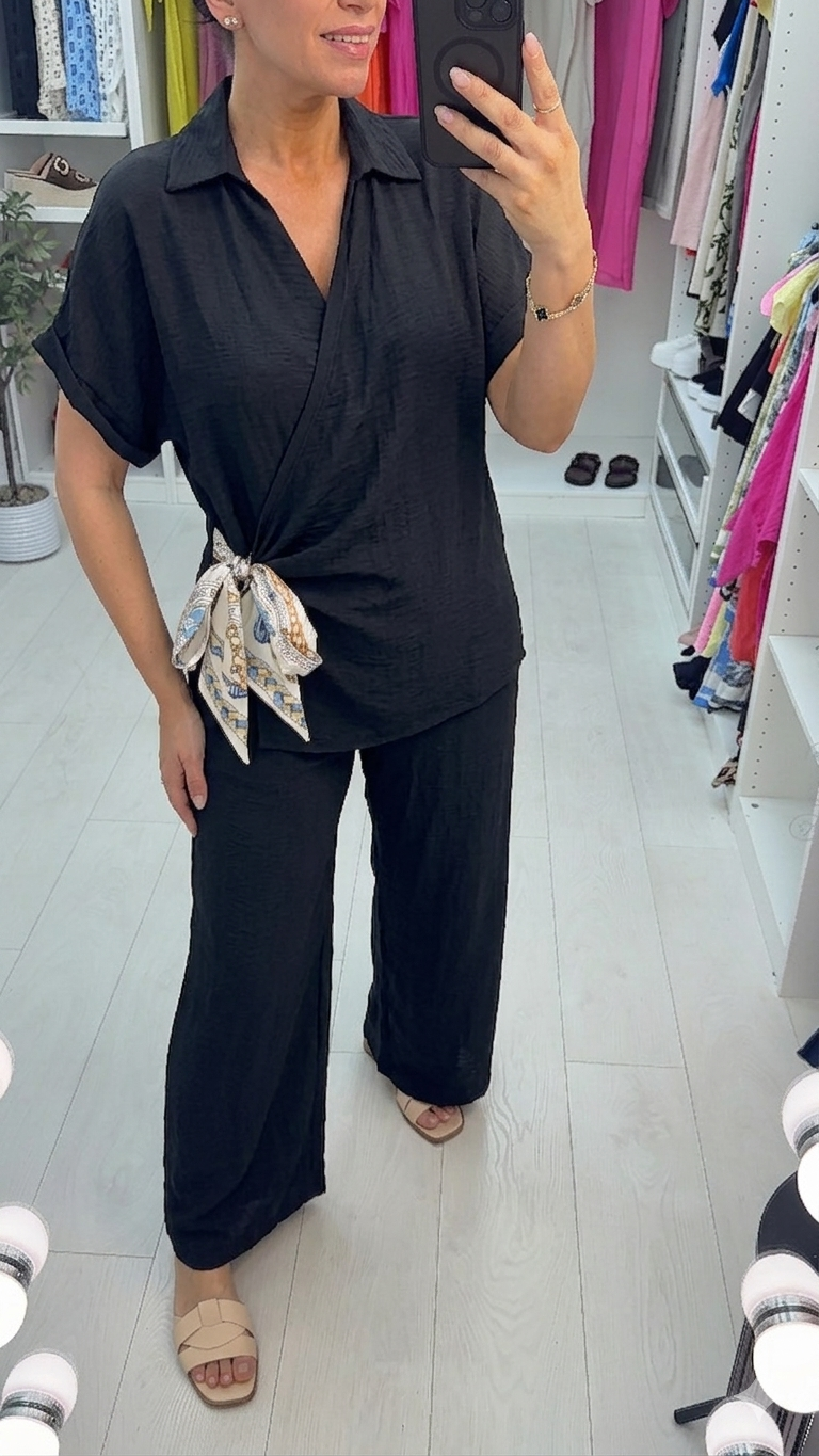 Urszula Plain Tie Side Co-Ord Set