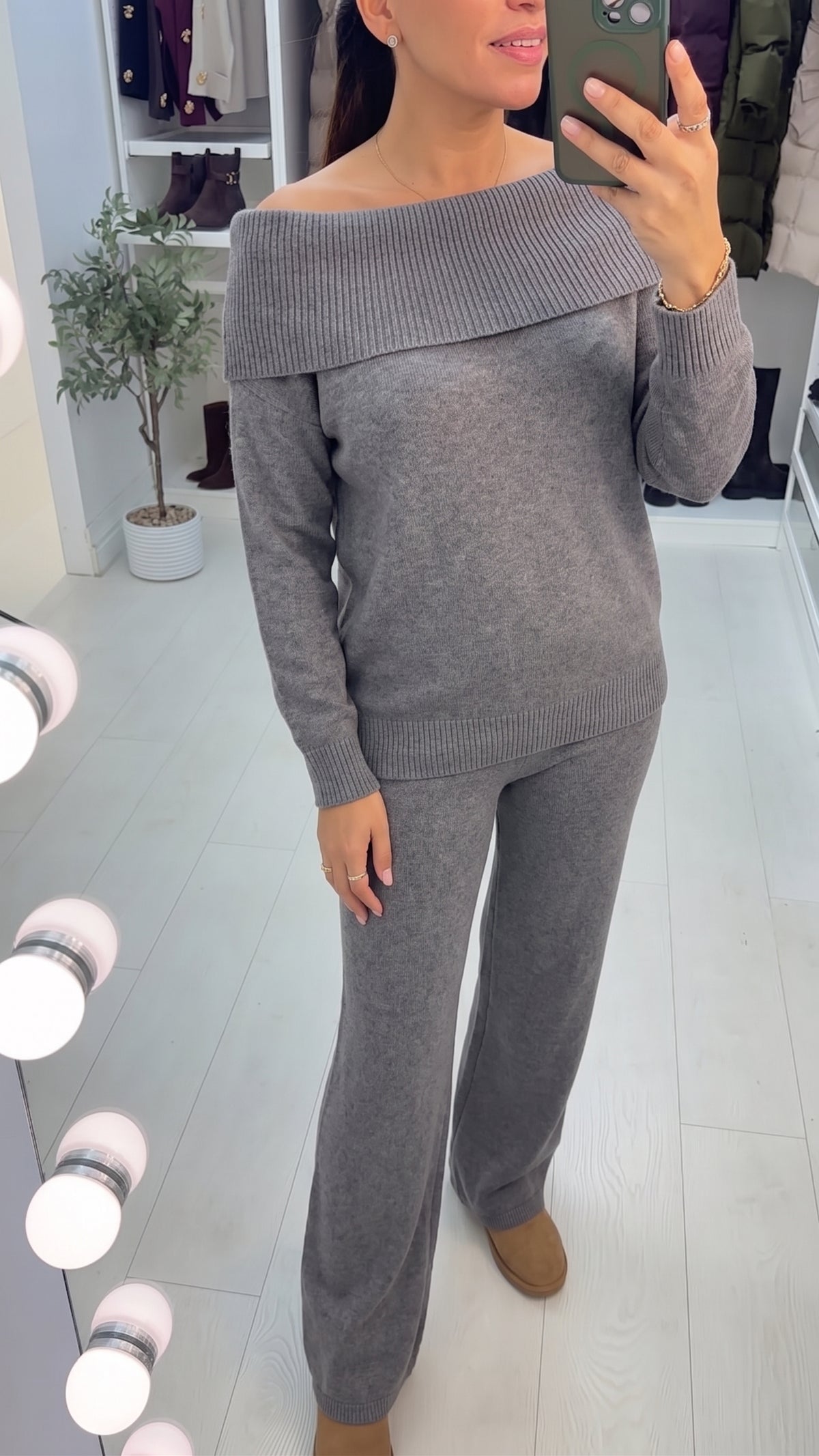 Bexley Plain Cowl Neck Loungewear Set