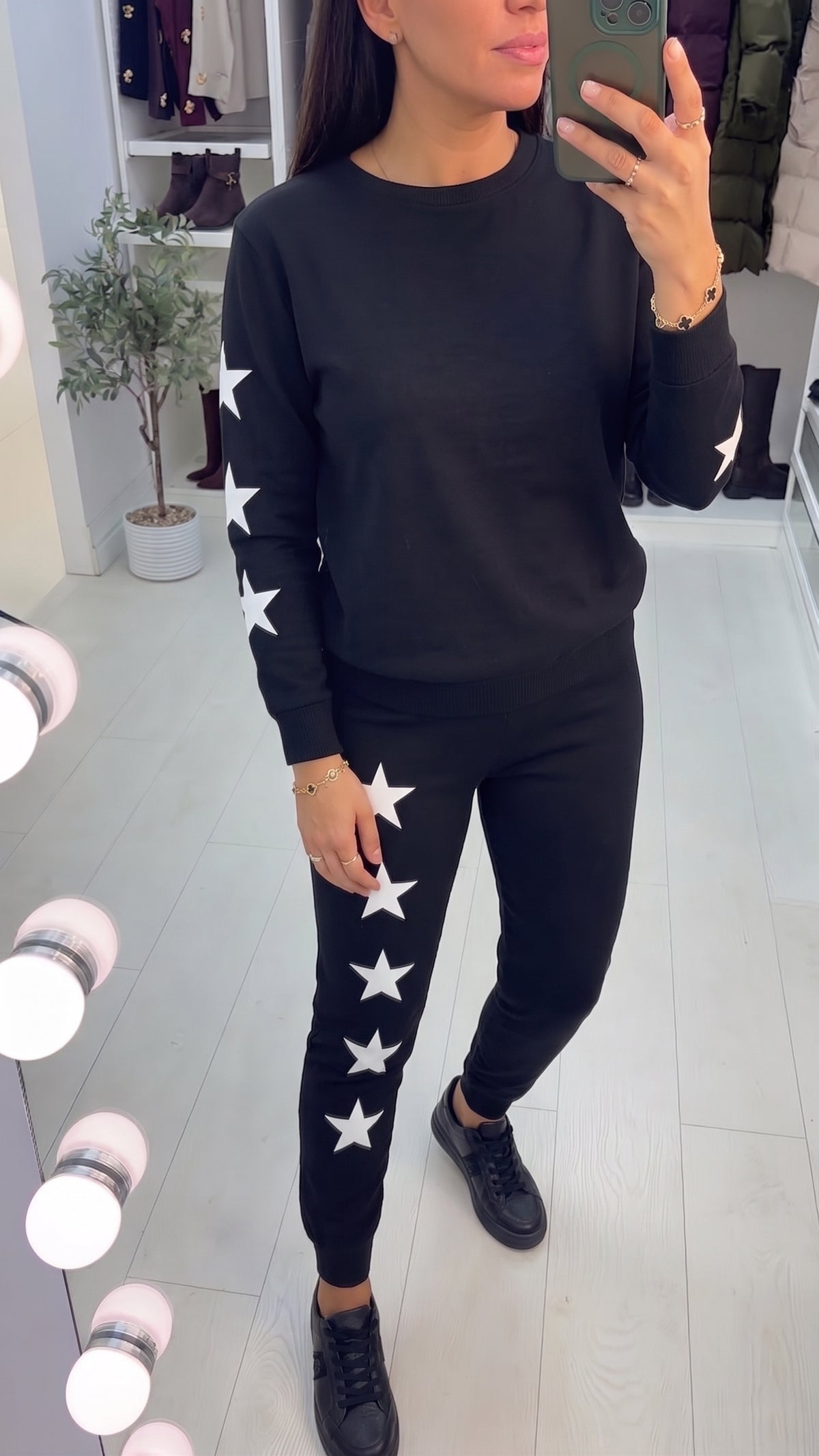 Palmera White Star Detailed Soft Loungewear Set