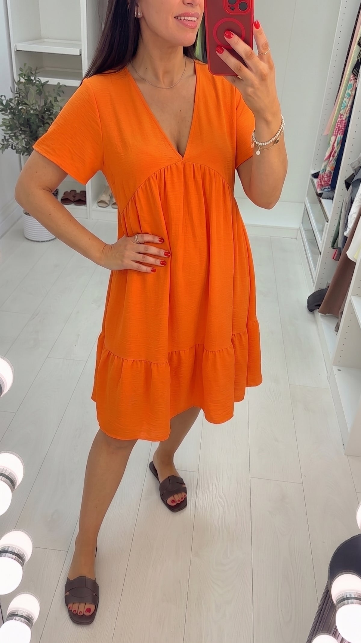 Amyra Floaty Tiered Smock Dress