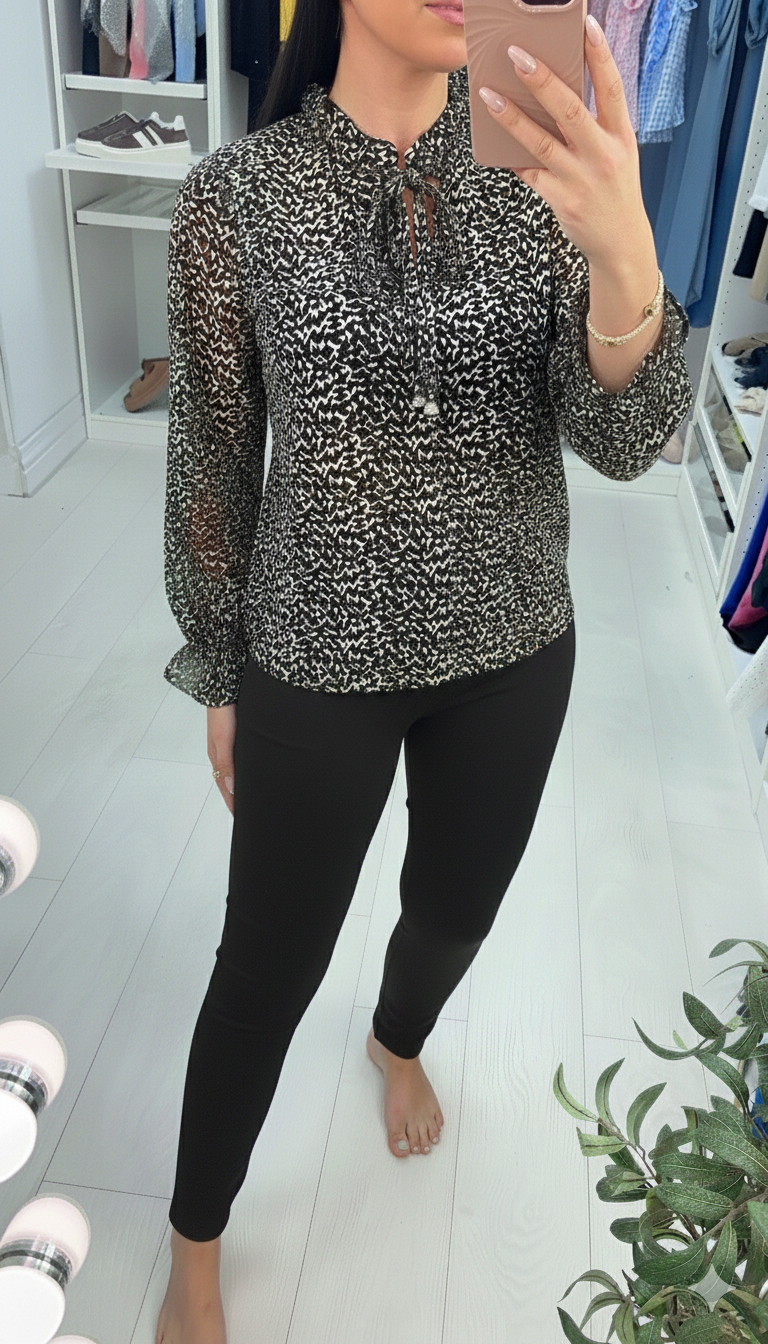 Bryce Monochrome Graphic Print Blouse