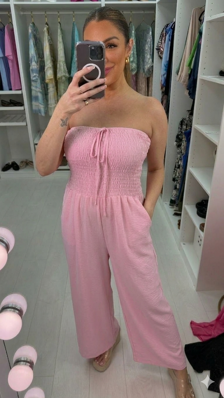 Deanna Plain Elasticated Bust Jumpsuit