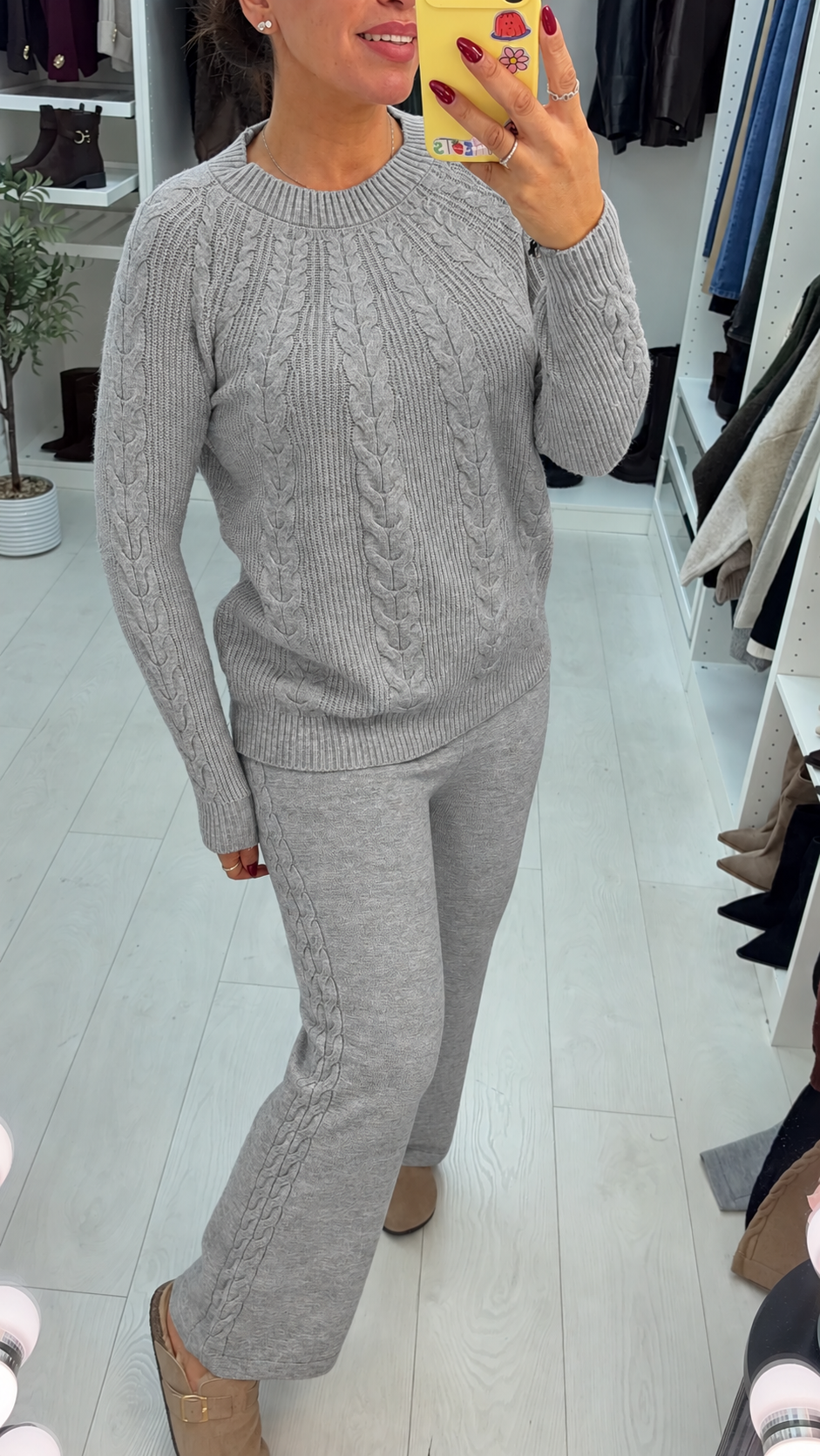 Cameron Plain Cable Knit Loungewear Set