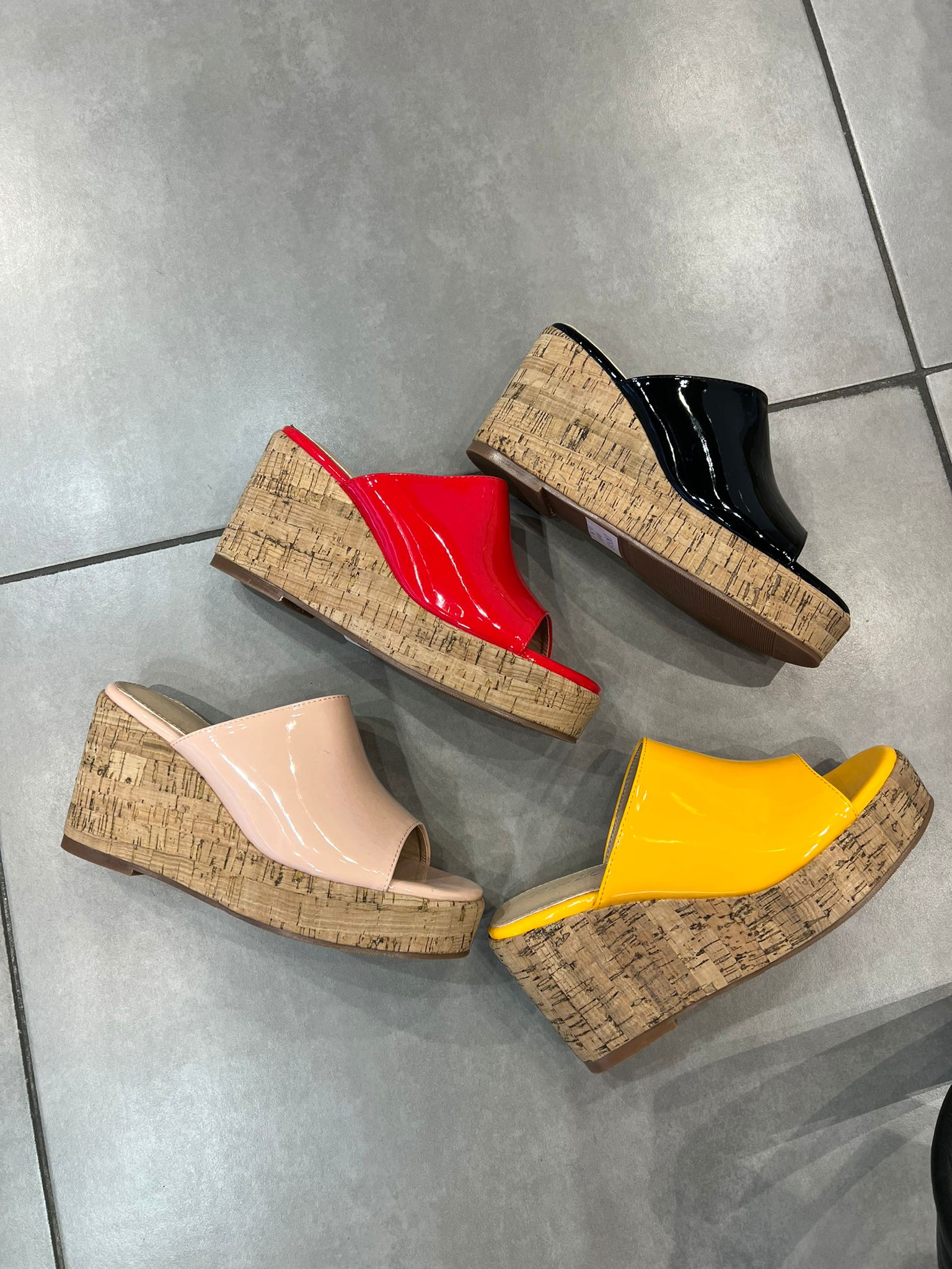 Aurelie Patent Cork Platform Sandals