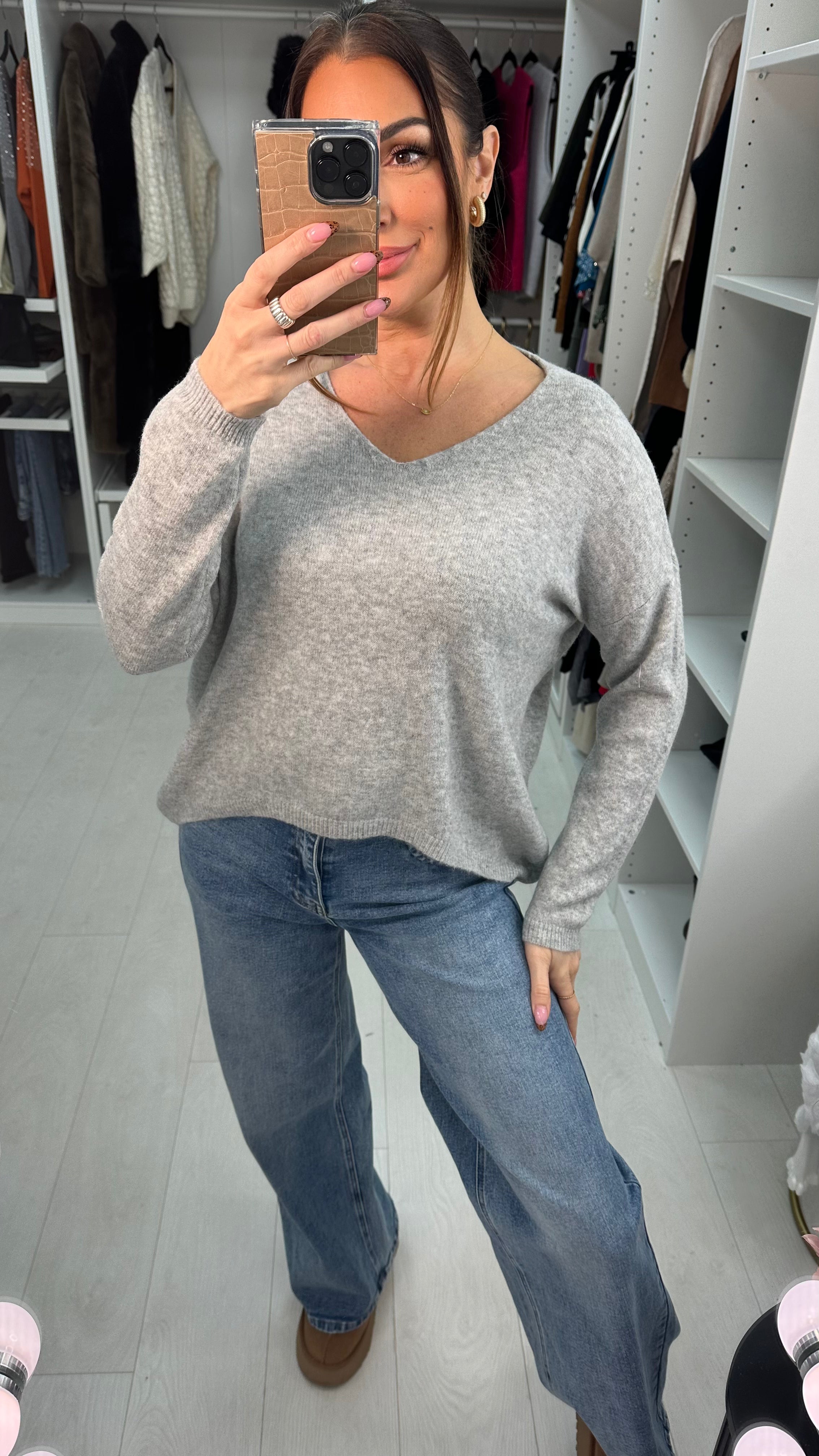 Renata Plain Super Soft V Neck Jumper