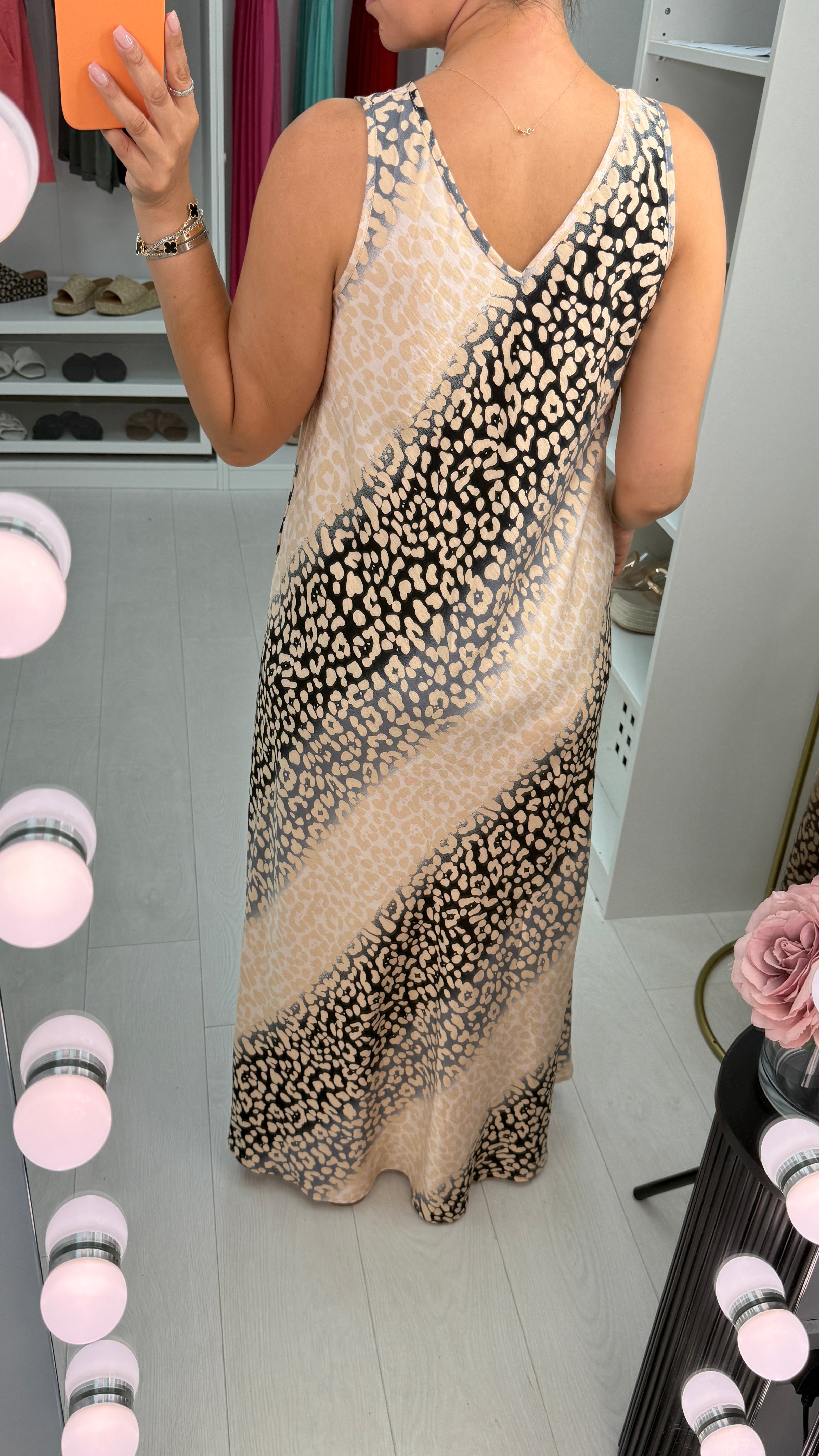 Tegan Leopard Print Loose Fit Maxi Dress
