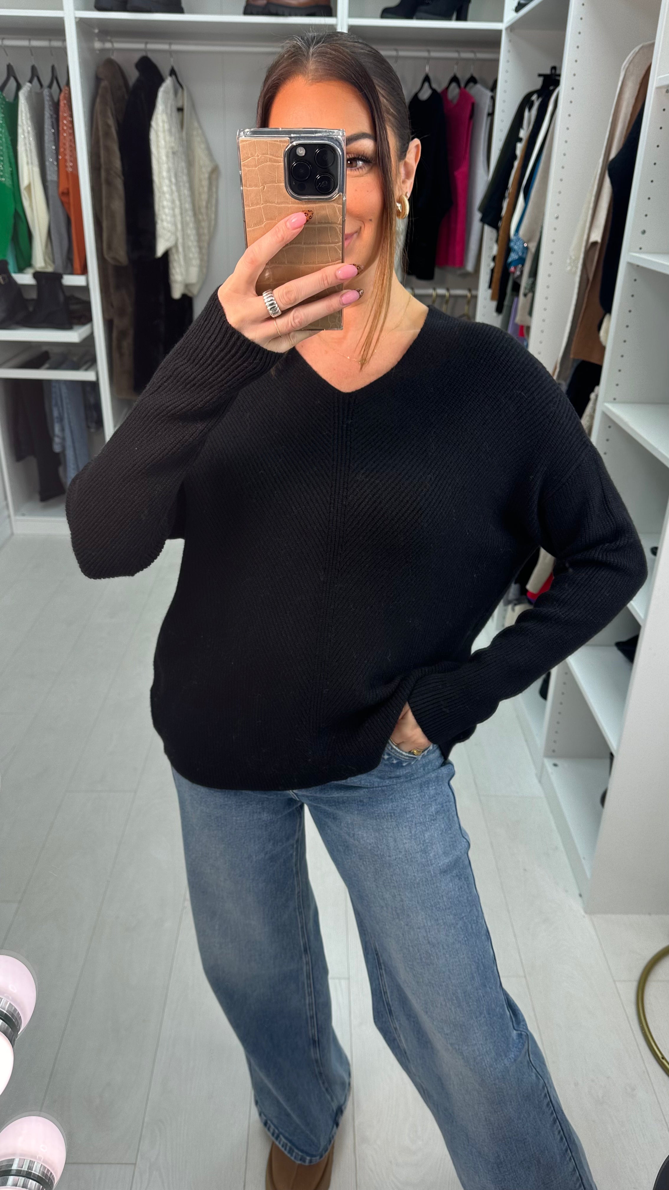 Renata Plain Super Soft V Neck Jumper