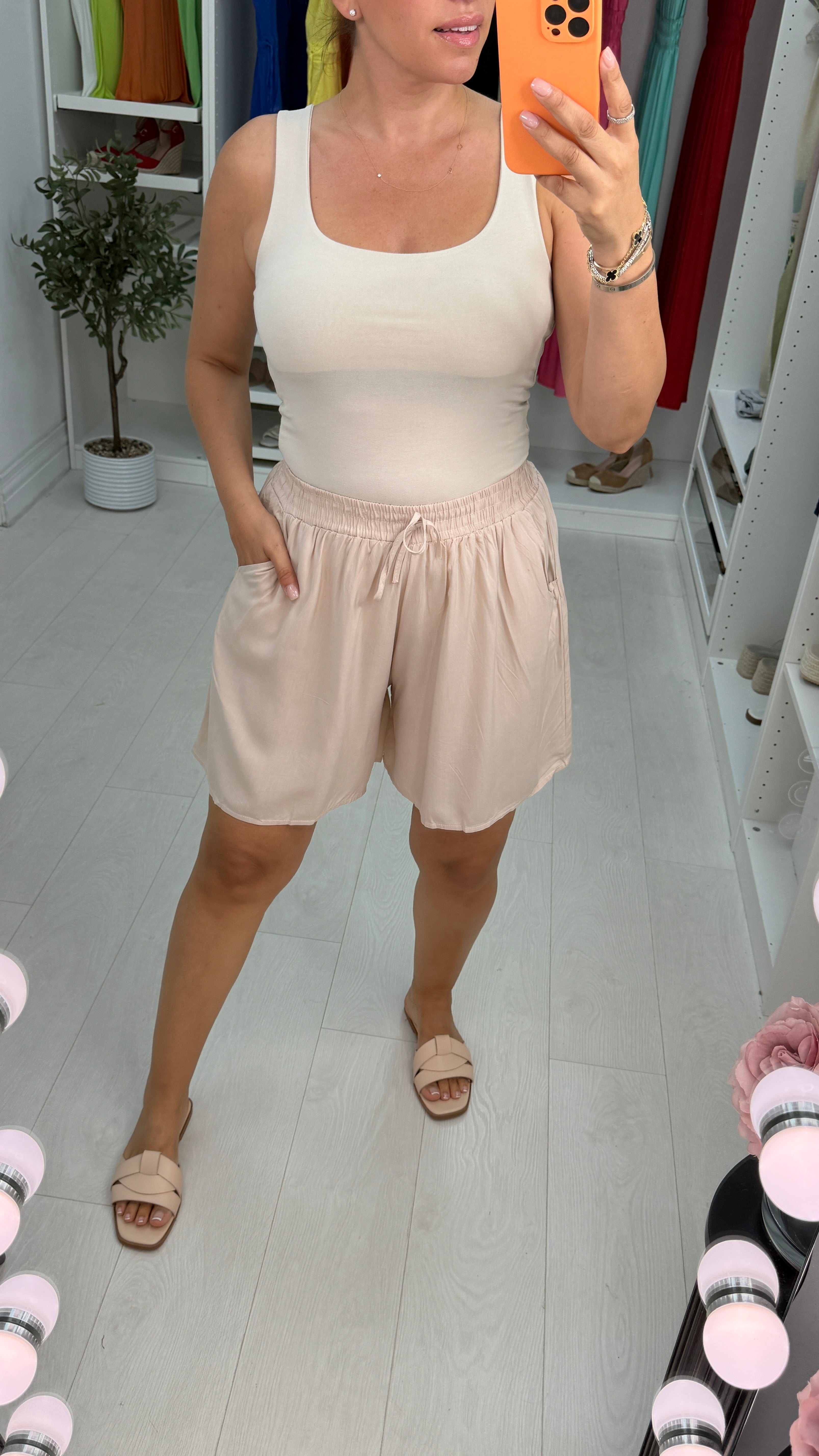 Clarabel Plain Elasticated Waist Shorts