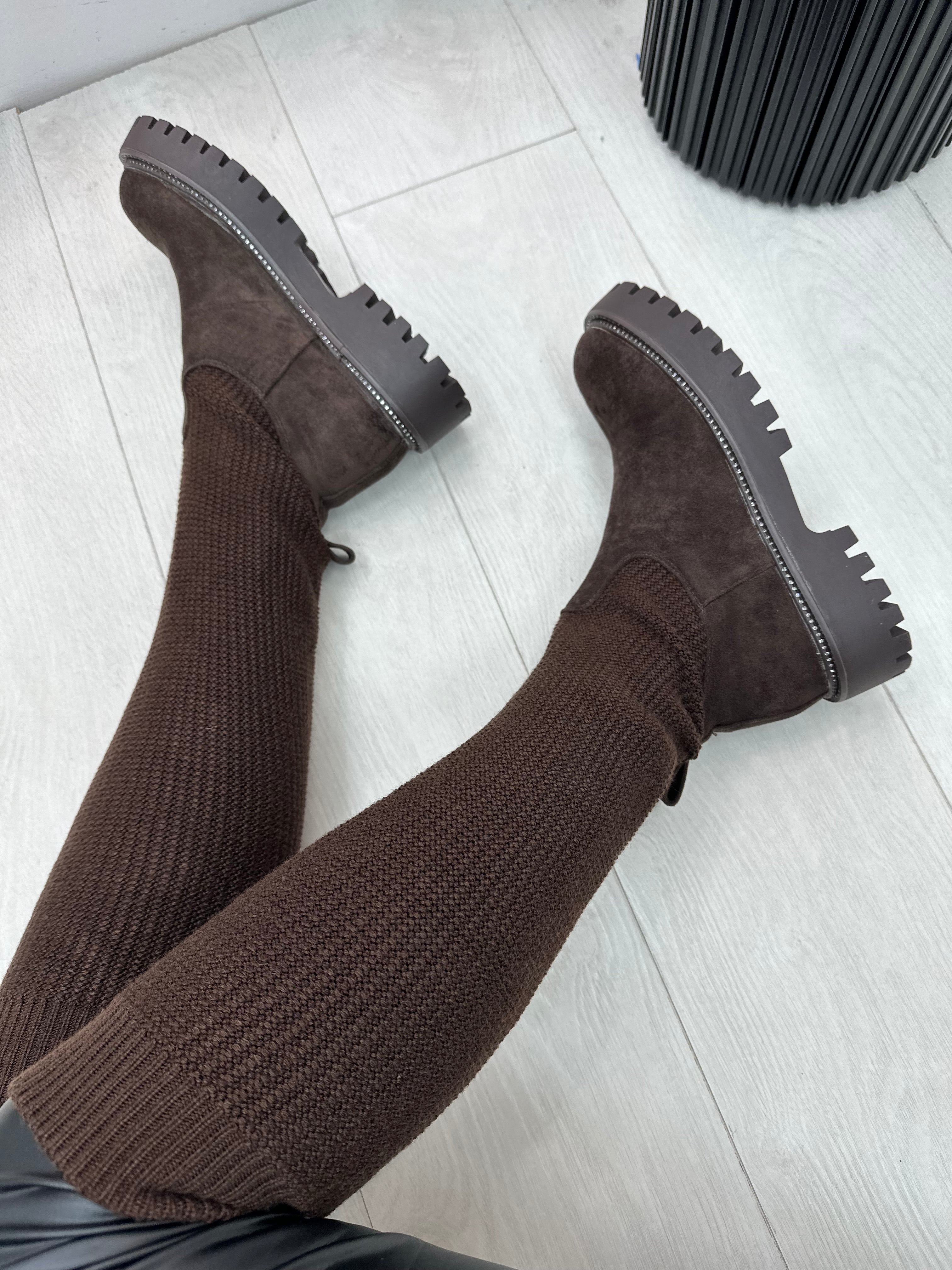 Remy Suede Sock Knee High Boots