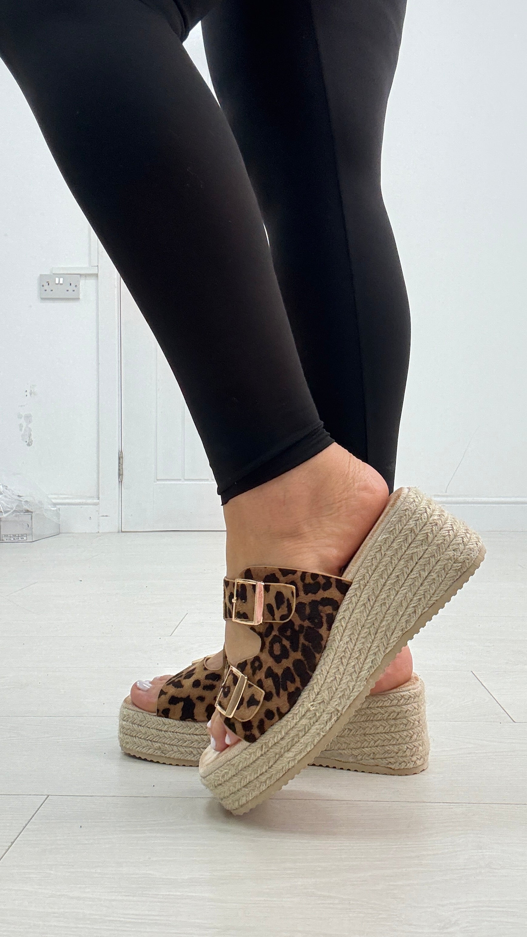 Lara Woven Platform Buckle Mules