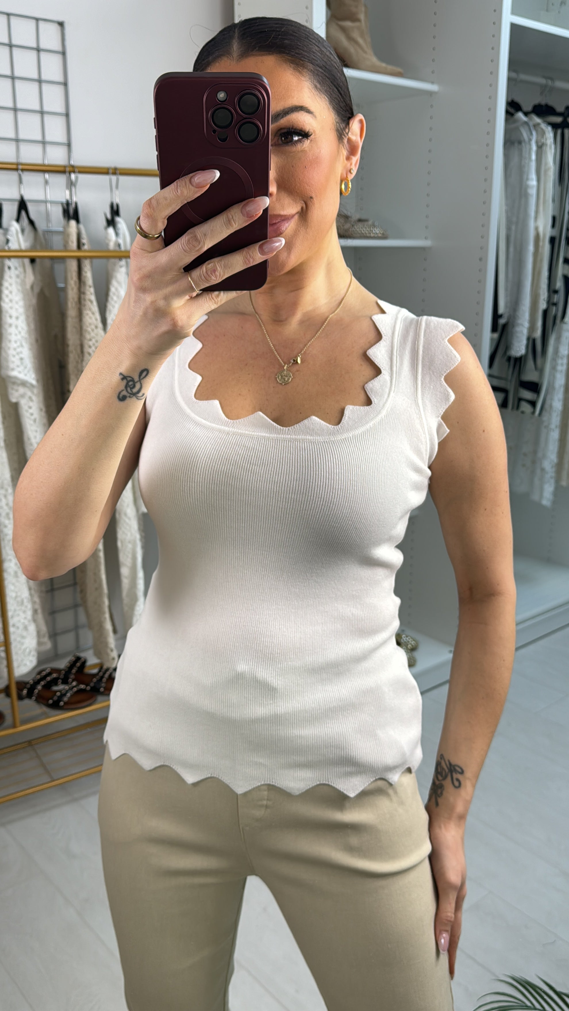 Lyndsey Zig Zag Trim Vest