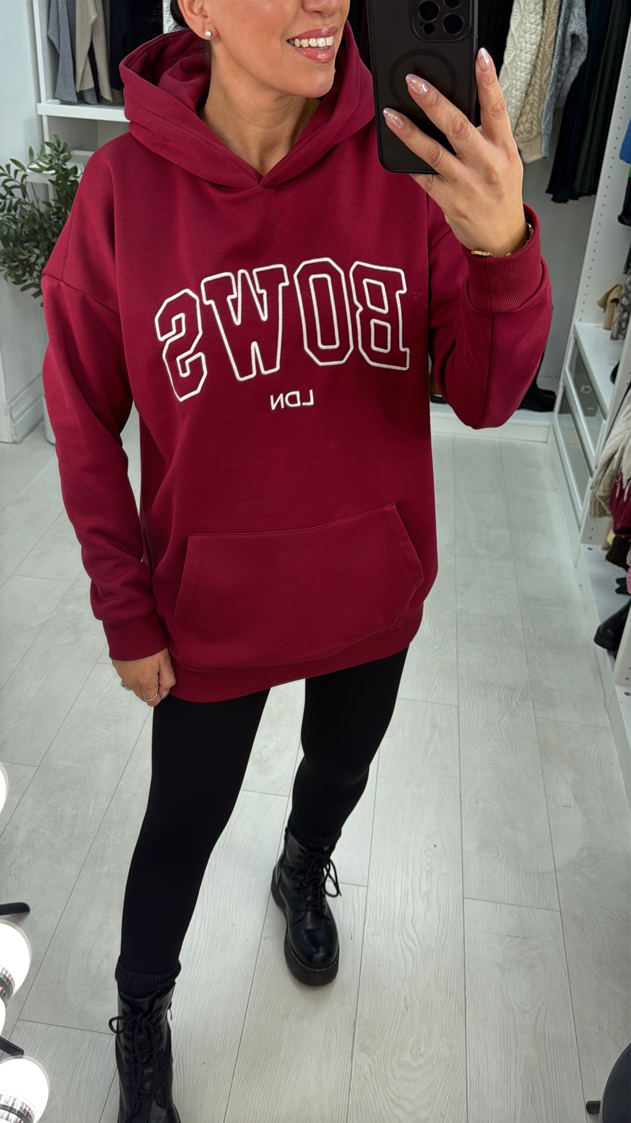 Bows LDN Hoodie Wine