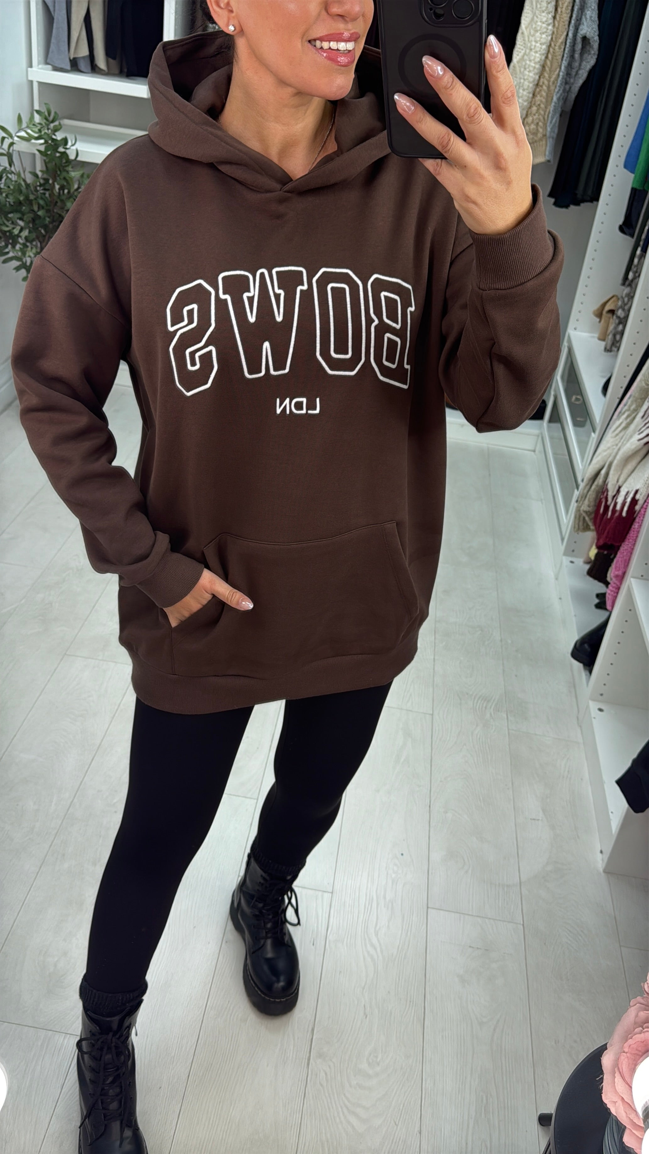 Bows LDN Hoodie Chocolate