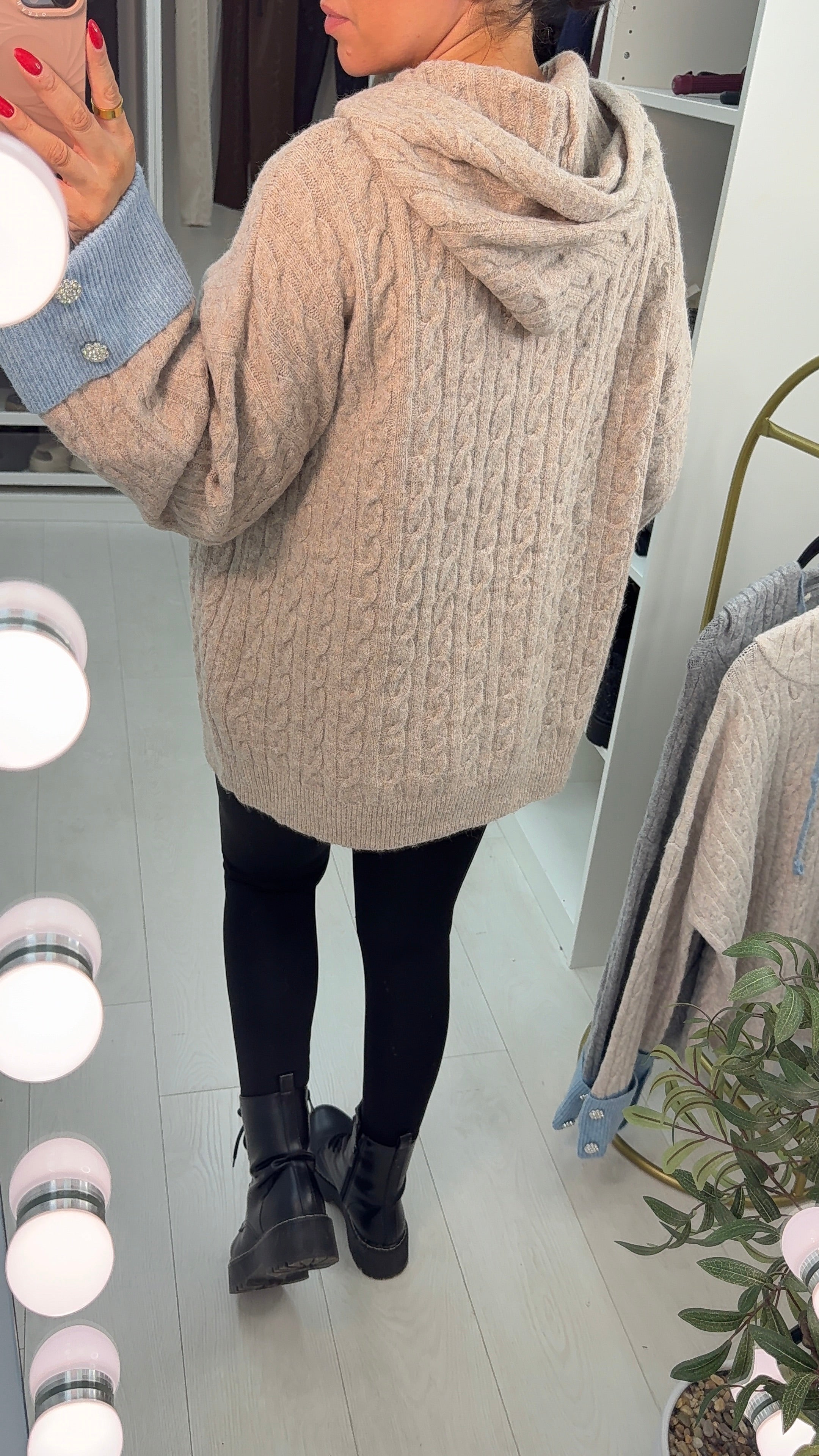 Madrina Cable Knit Hooded Jumper