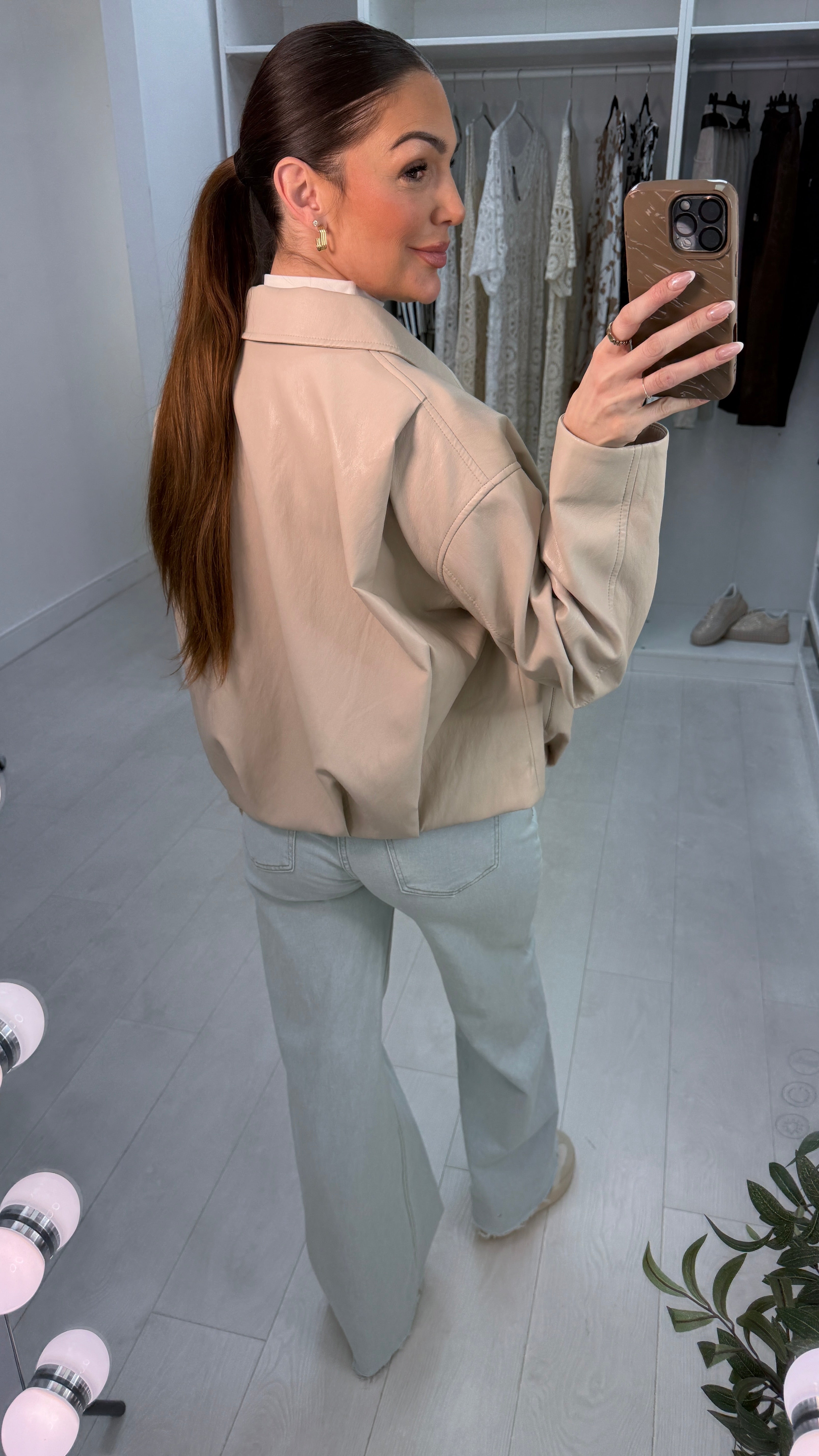 Demelza Faux Leather Zip Closure Super Soft Jacket