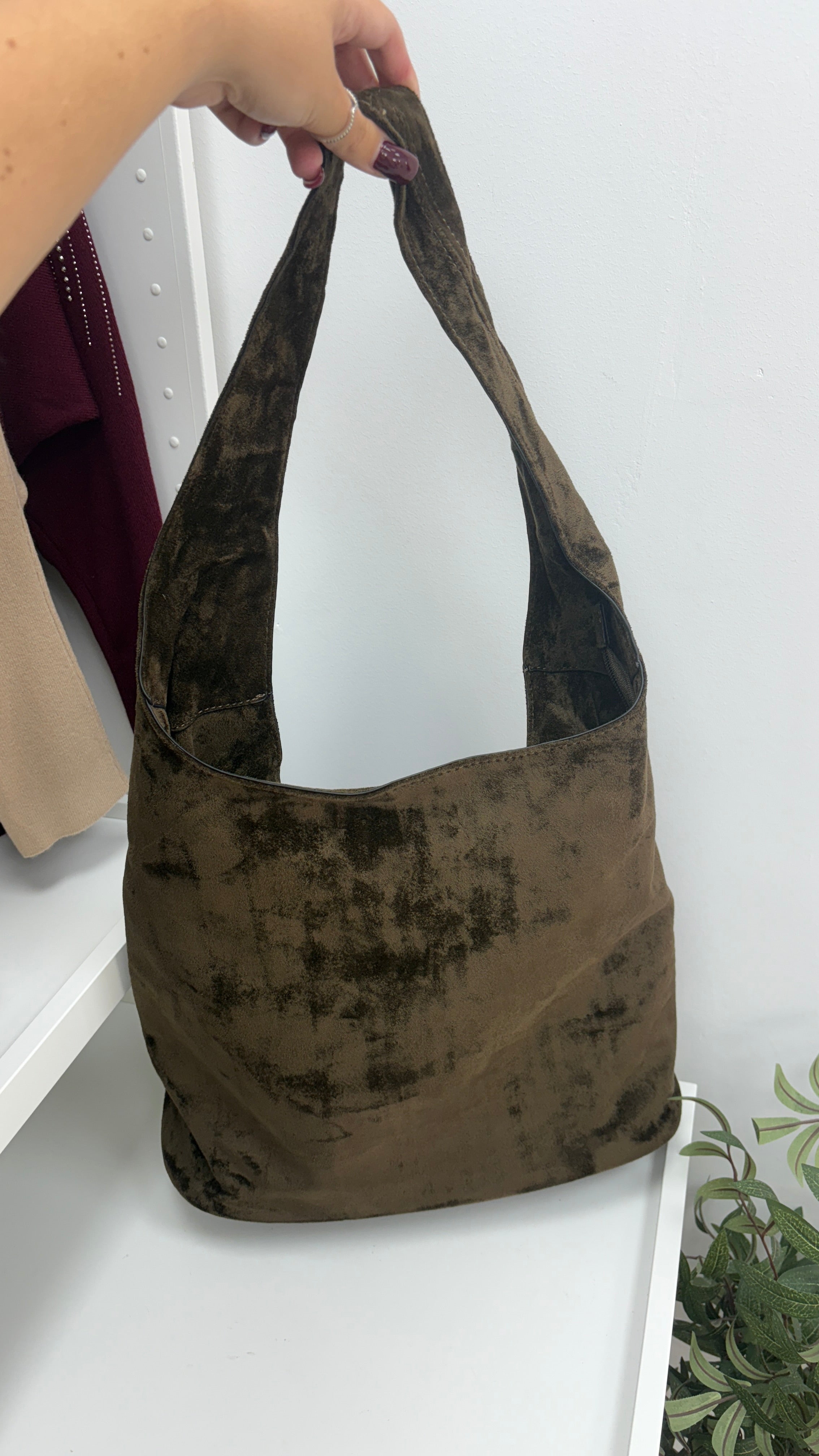 Roxanna Faux Suede Slouchy Shoulder Bag