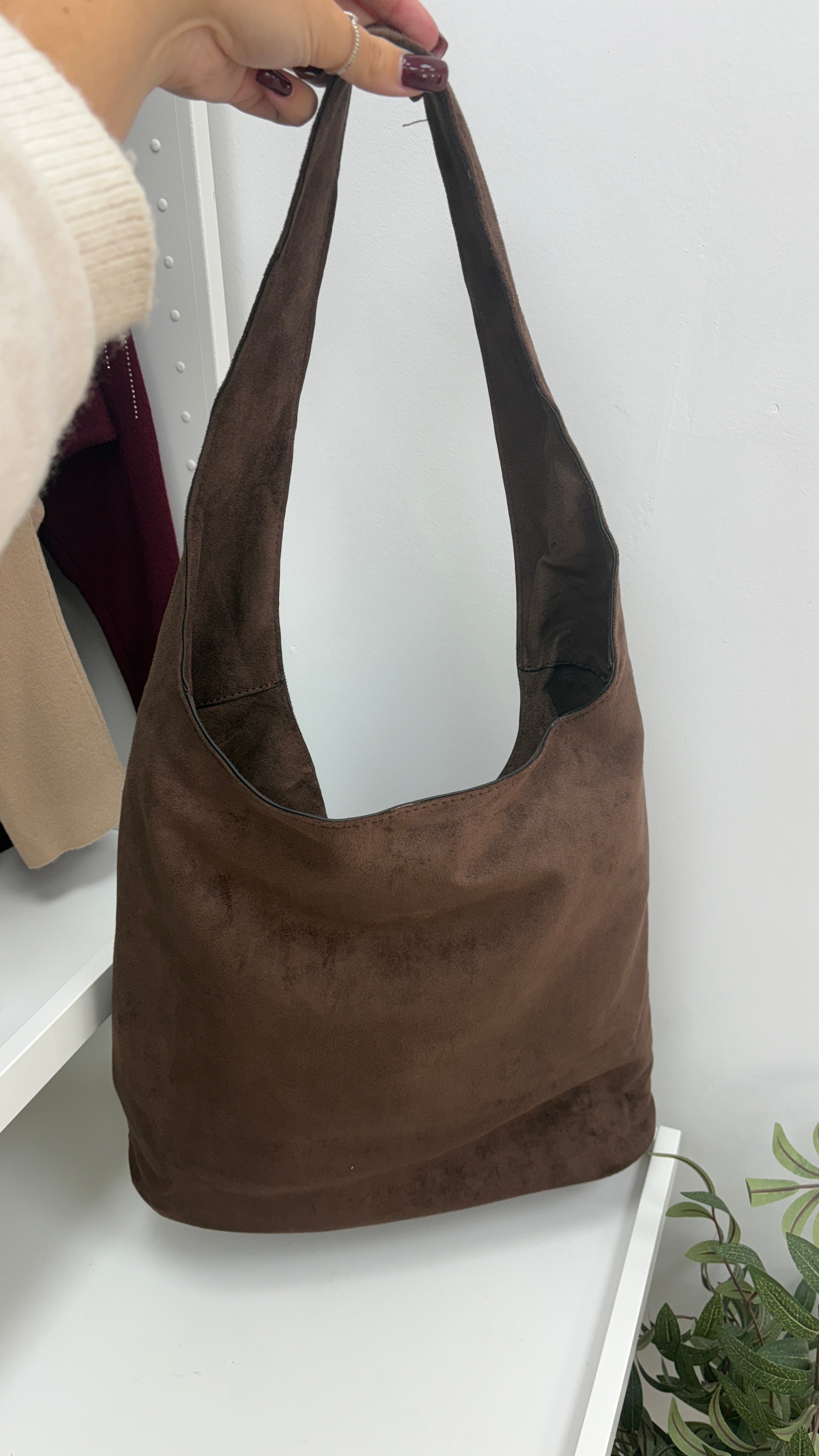 Roxanna Faux Suede Slouchy Shoulder Bag