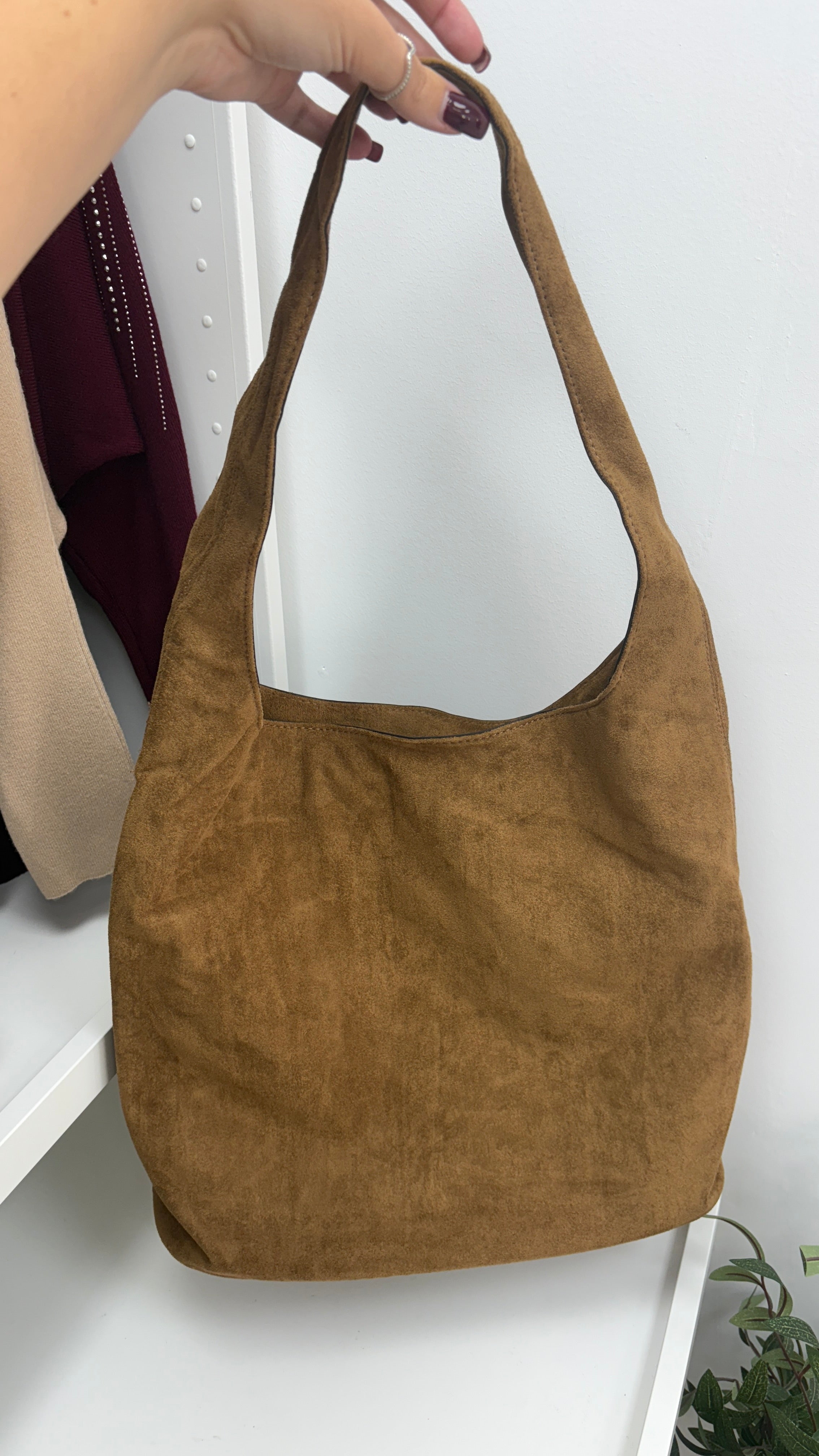 Roxanna Faux Suede Slouchy Shoulder Bag