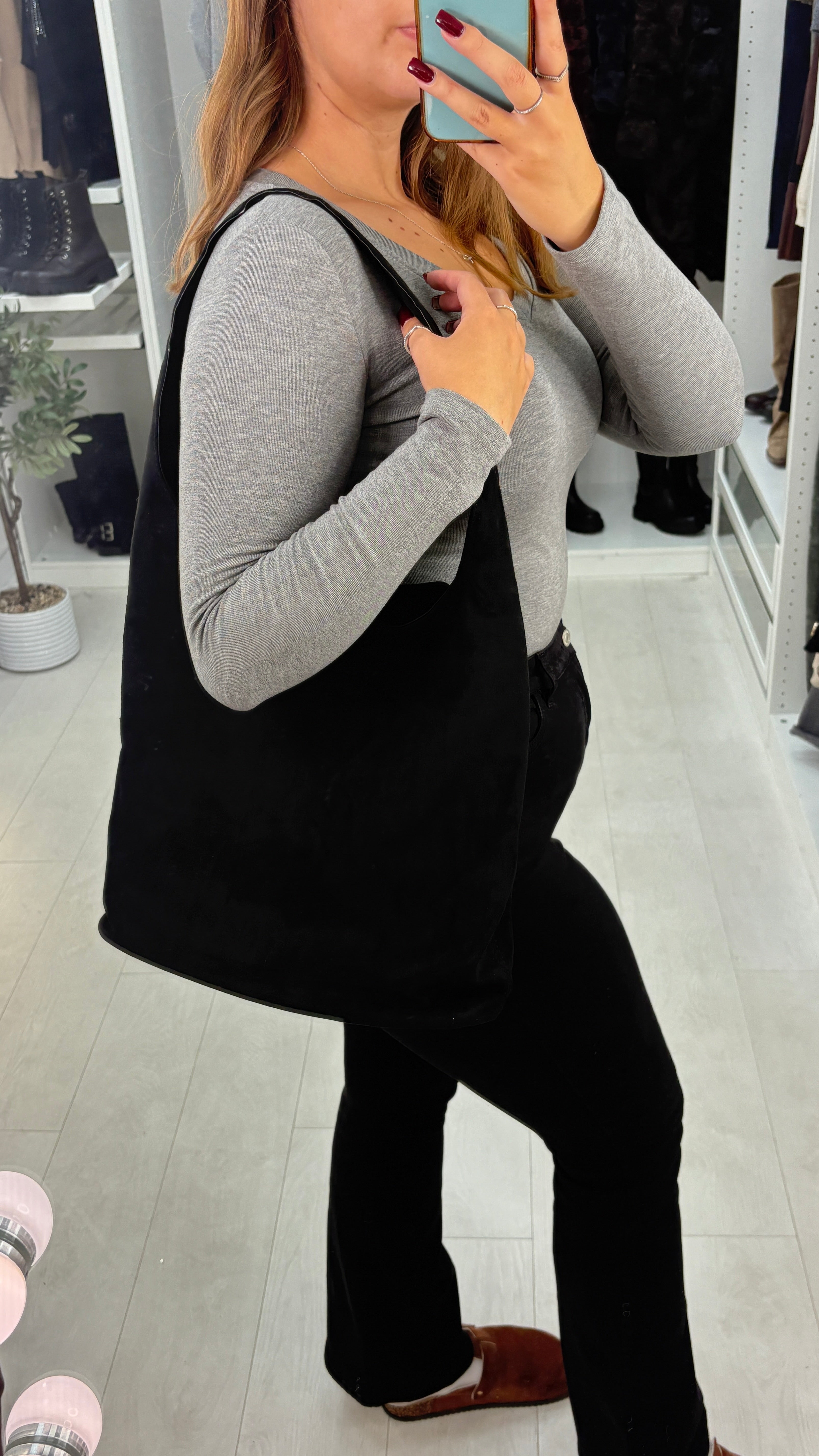 Roxanna Faux Suede Slouchy Shoulder Bag