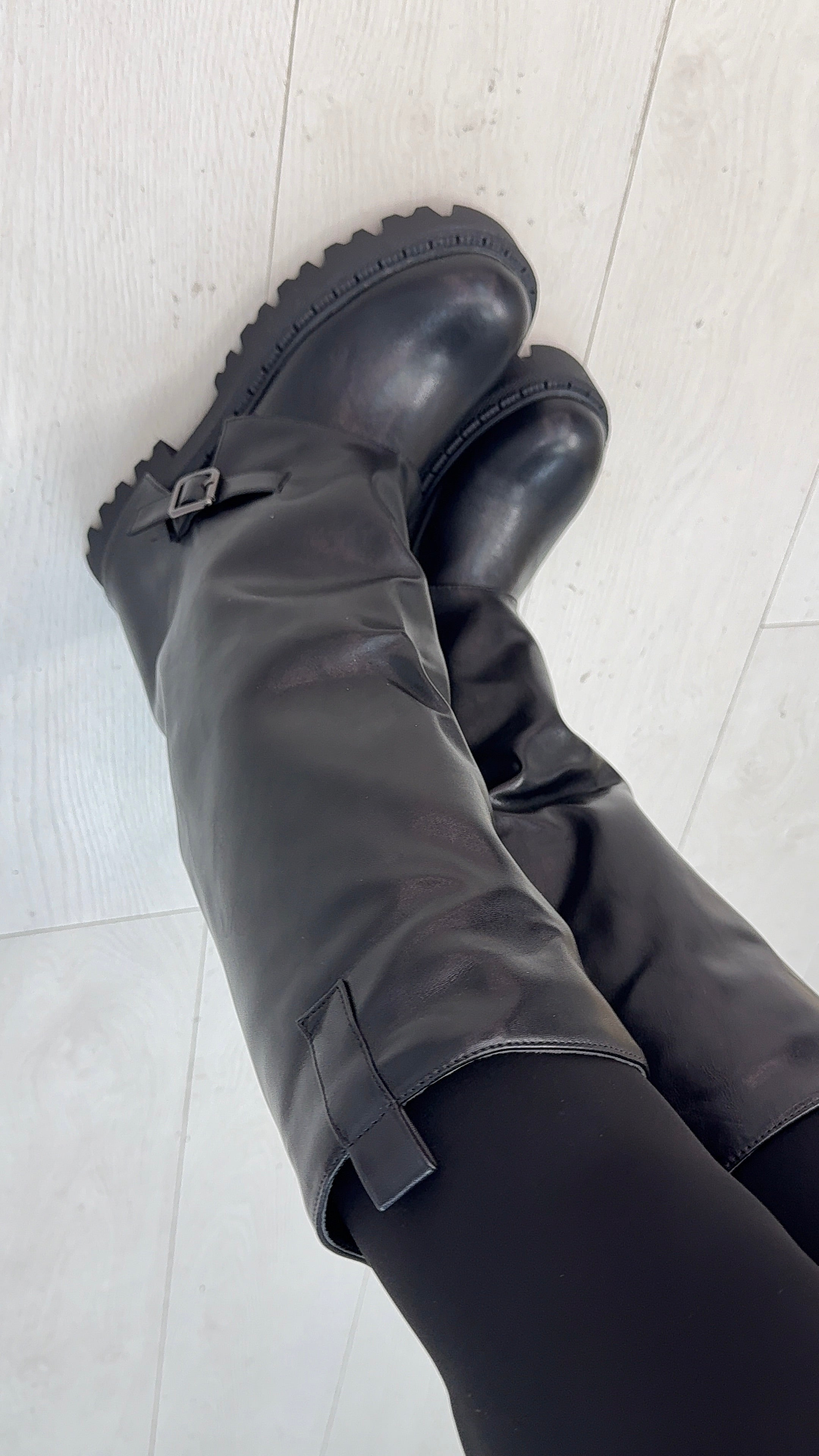 Rosalin Faux Leather Chunky Sole Boots