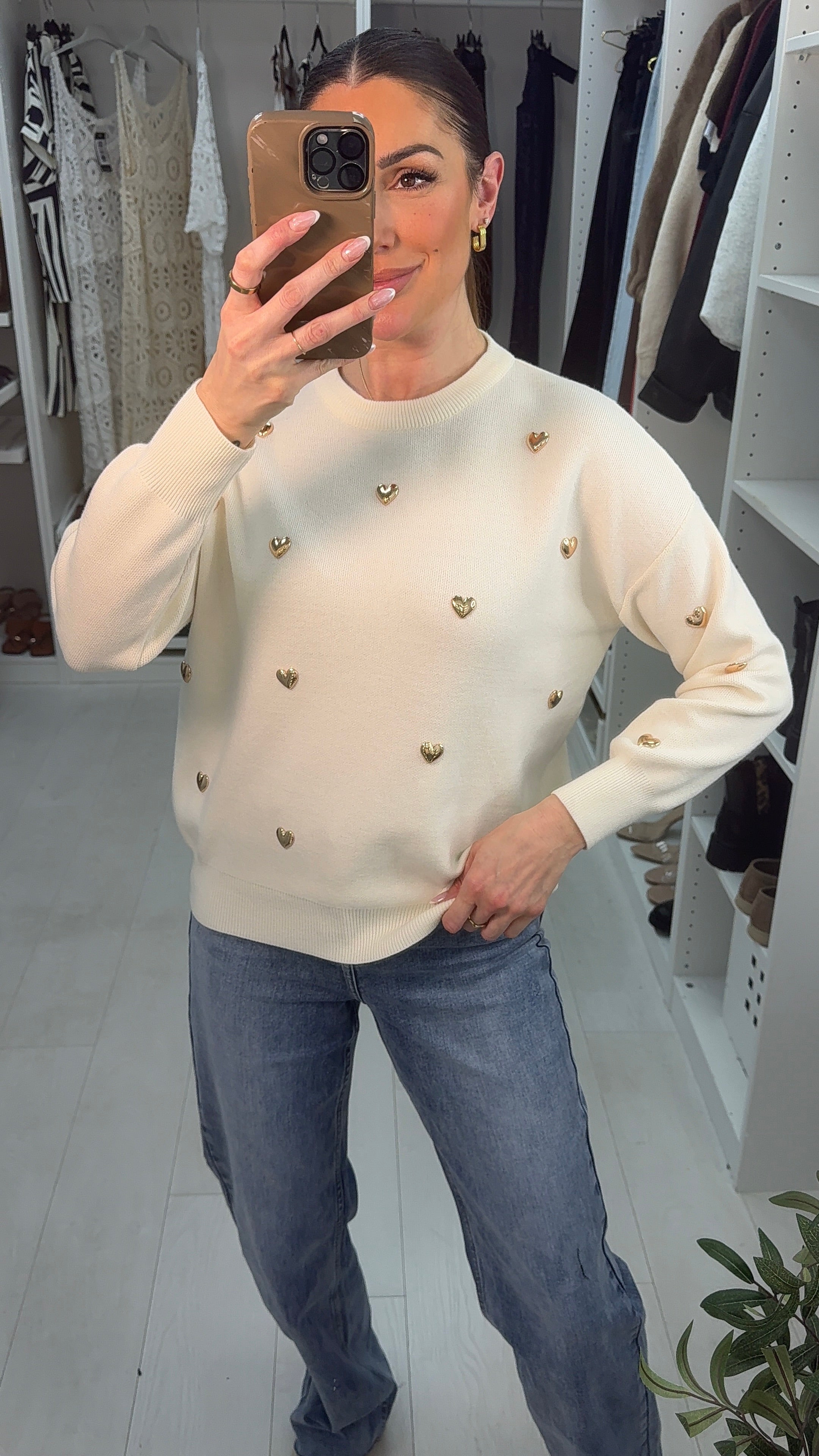 Celina Embellished Heart Detail Jumper