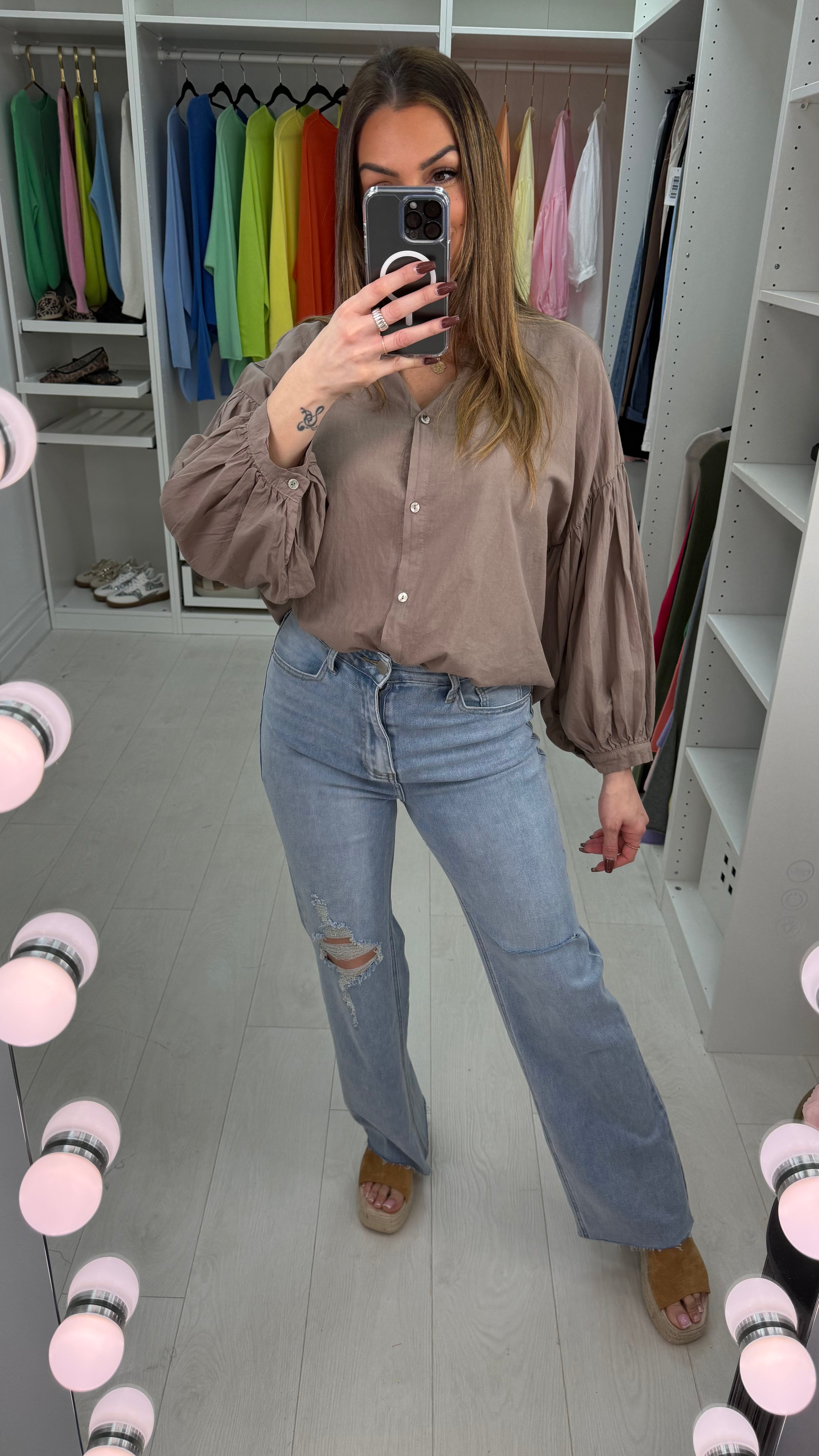 Maddy High Waisted Ripped Wide Leg Jeans