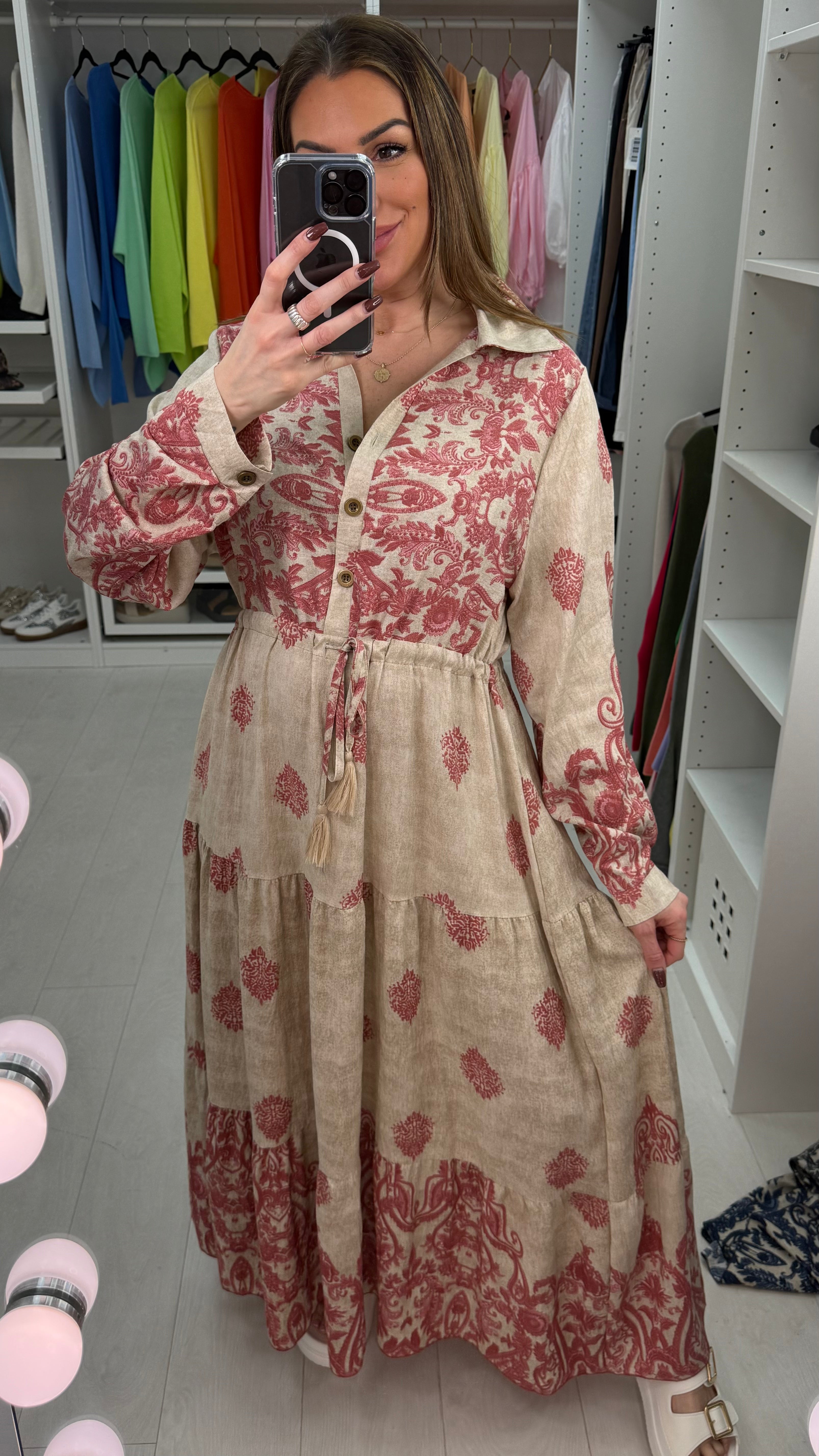 Cordelia Abstract Maxi Shirt Dress