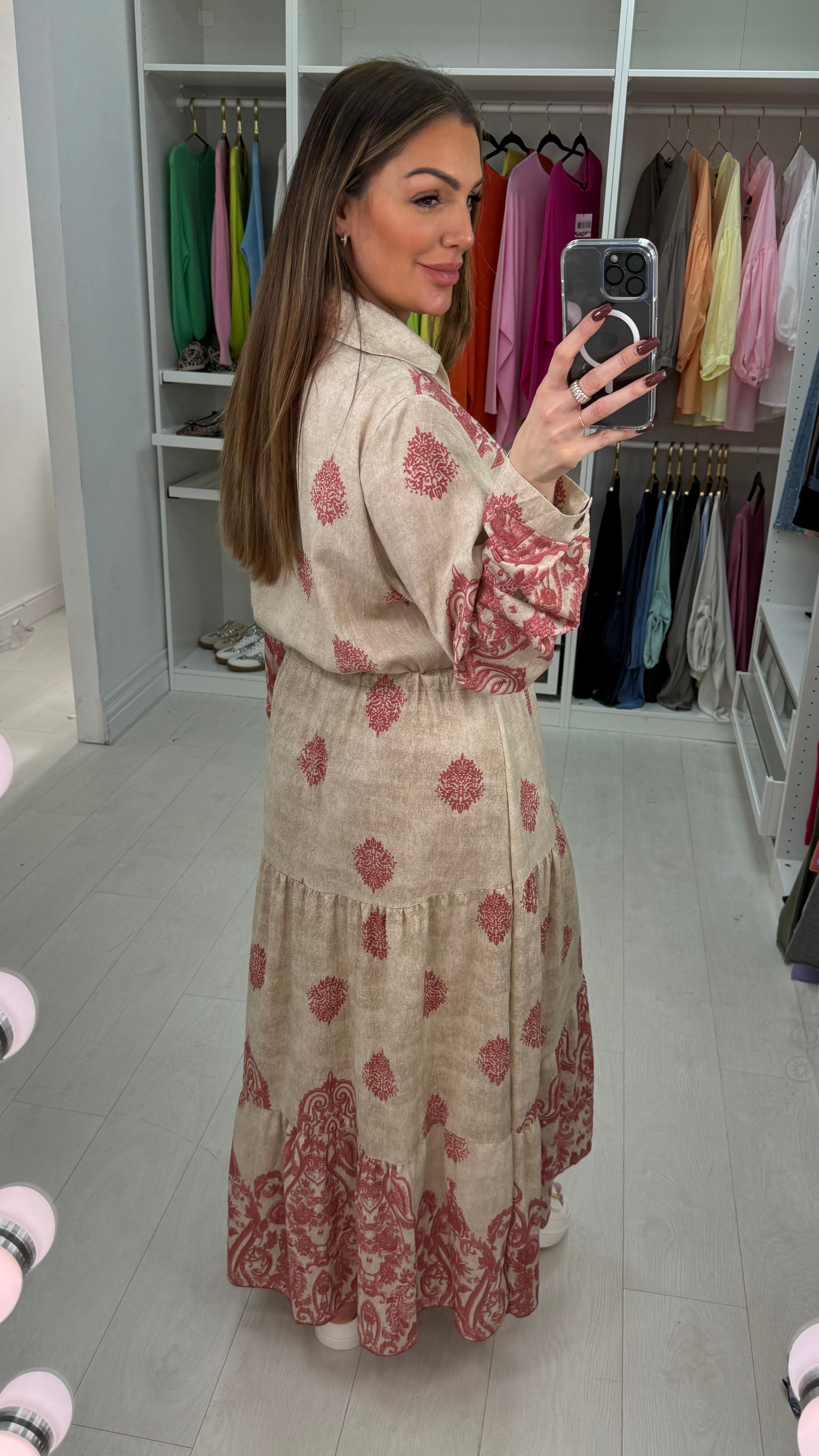 Cordelia Abstract Maxi Shirt Dress