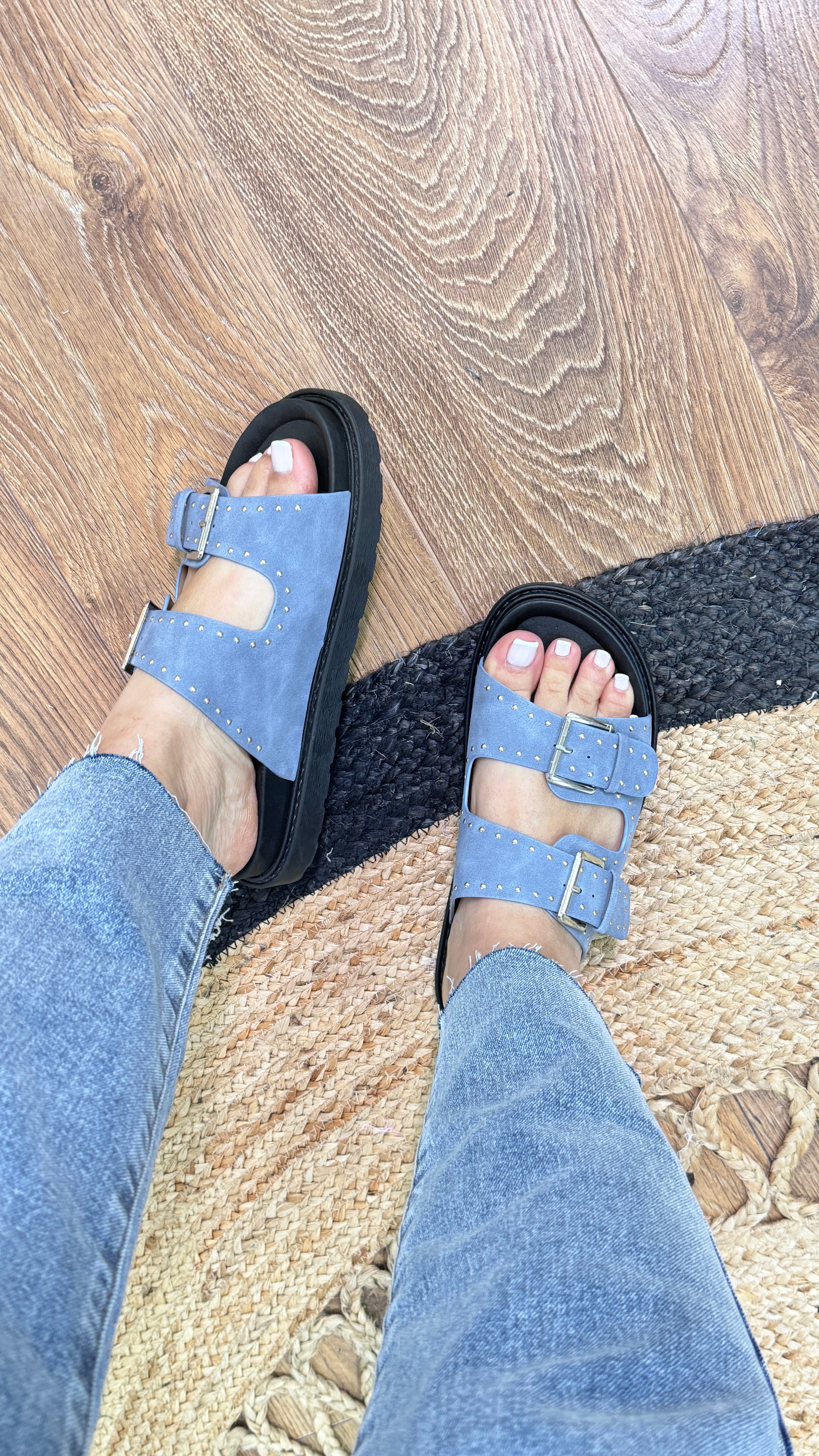 Carluccio Suede Effect Buckle Sandal