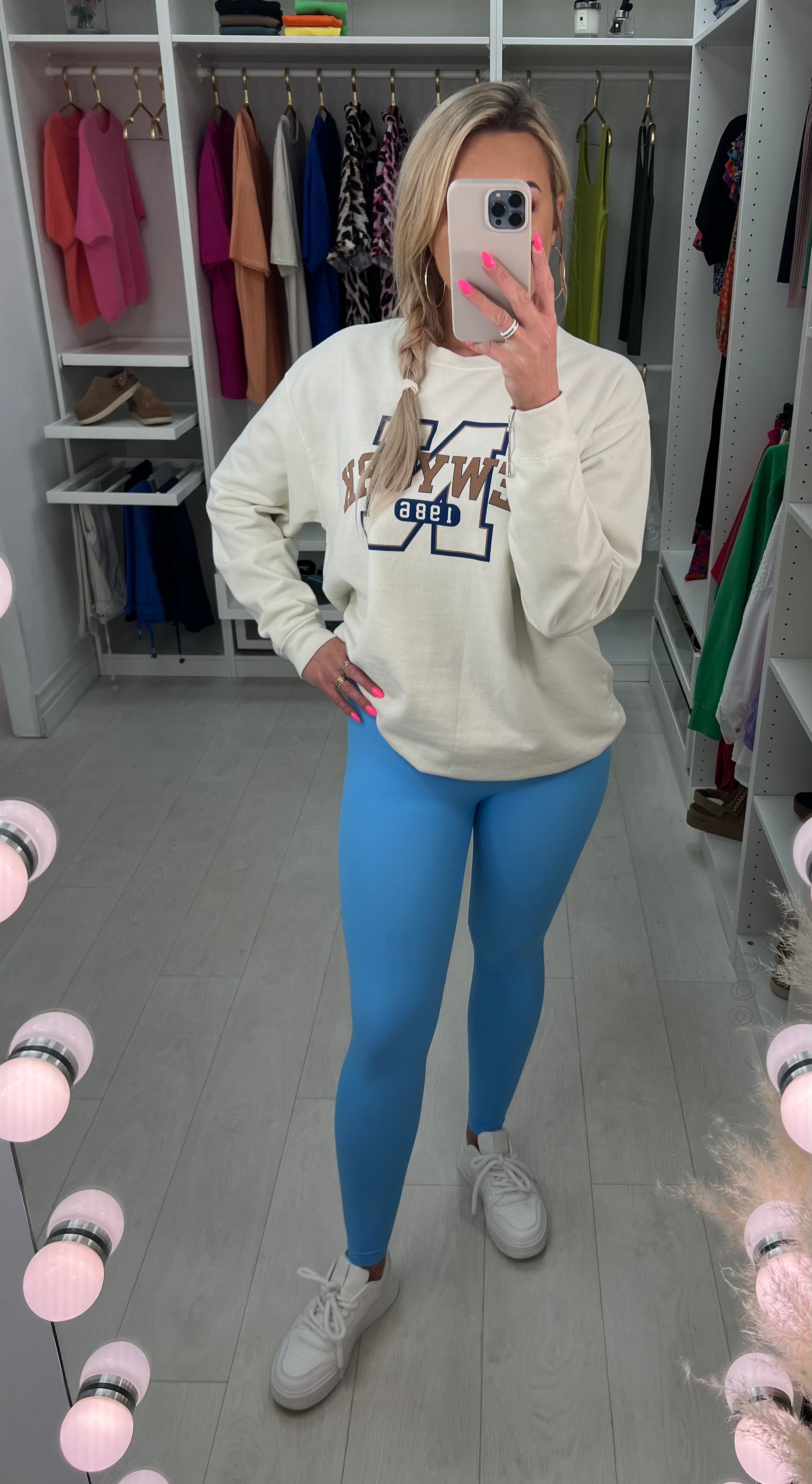 Avalee Sky Blue Plain Soft Stretch Leggings
